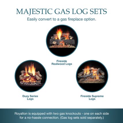 Majestic Royalton 36-Inch Wood Burning Fireplace - Classic Radiant Heater for Living Room & Patio | Rustic Home Decor | Efficient Indoor/Outdoor Heating Solution