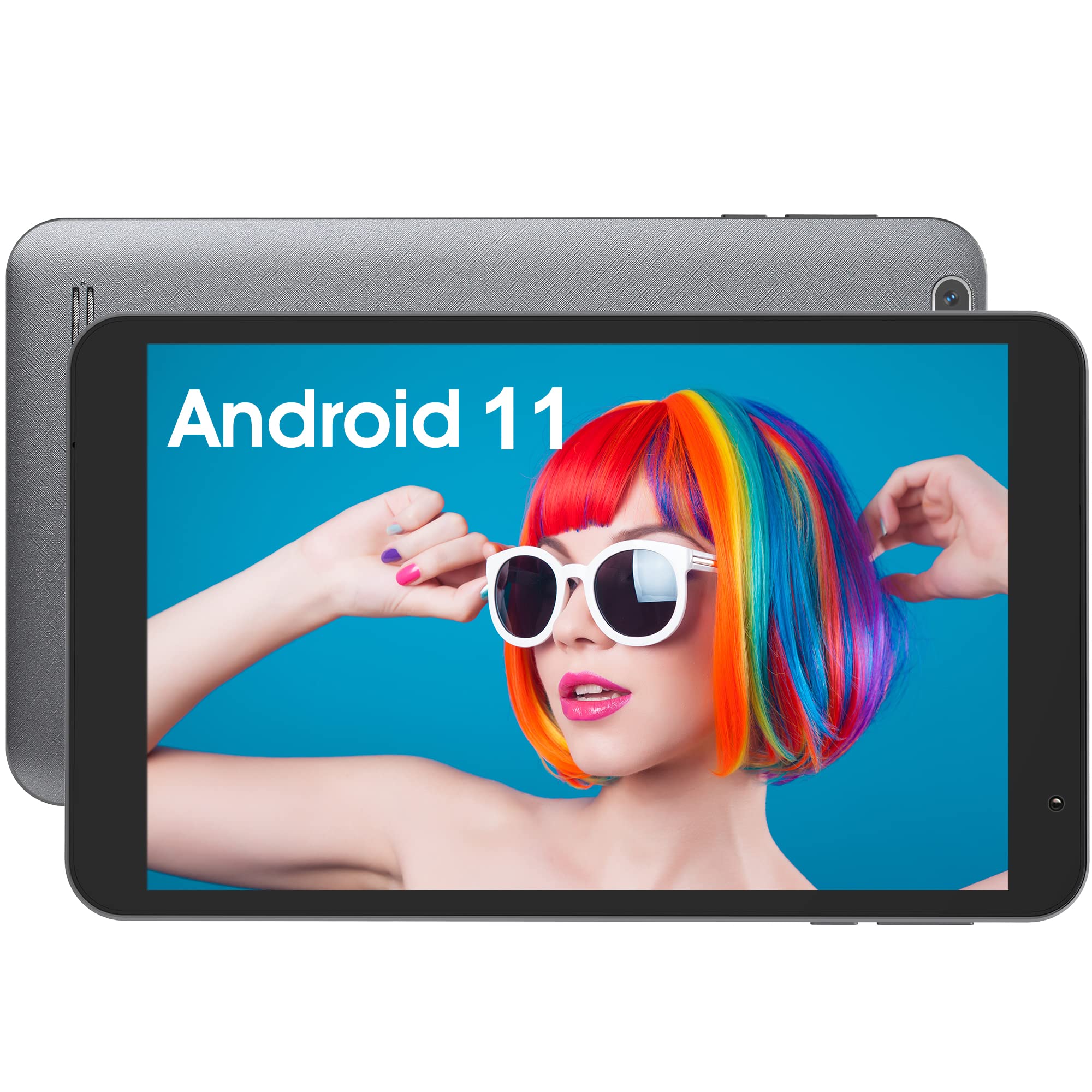 FANGOR 8 Inch Android Tablet with Quad-Core Processor, 32GB Storage, 2GB RAM, 5G WiFi, Bluetooth 5.0 - Dual Camera, Android 11.0 (Silver Grey) - Perfect for Work, Study, Streaming & Gaming