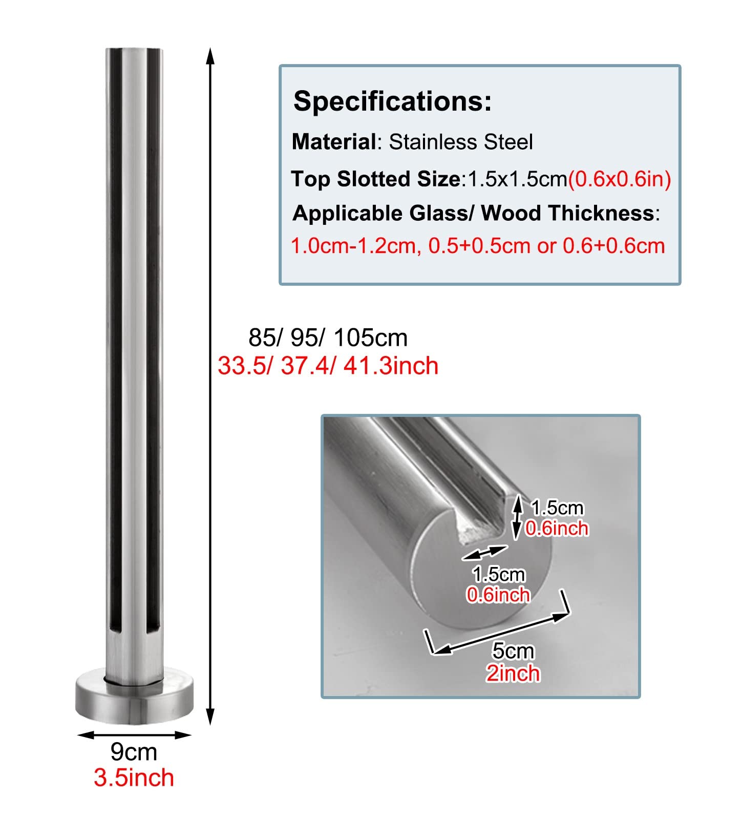 Premium Silver Glass Balustrade System - Heavy Duty Commercial & Indoor Glass Deck Railing with Post Clamps for Stairs, Pools, Platforms & Corridors | Durable Safety Railings for Hotels, Office Buildings & Luxury Homes