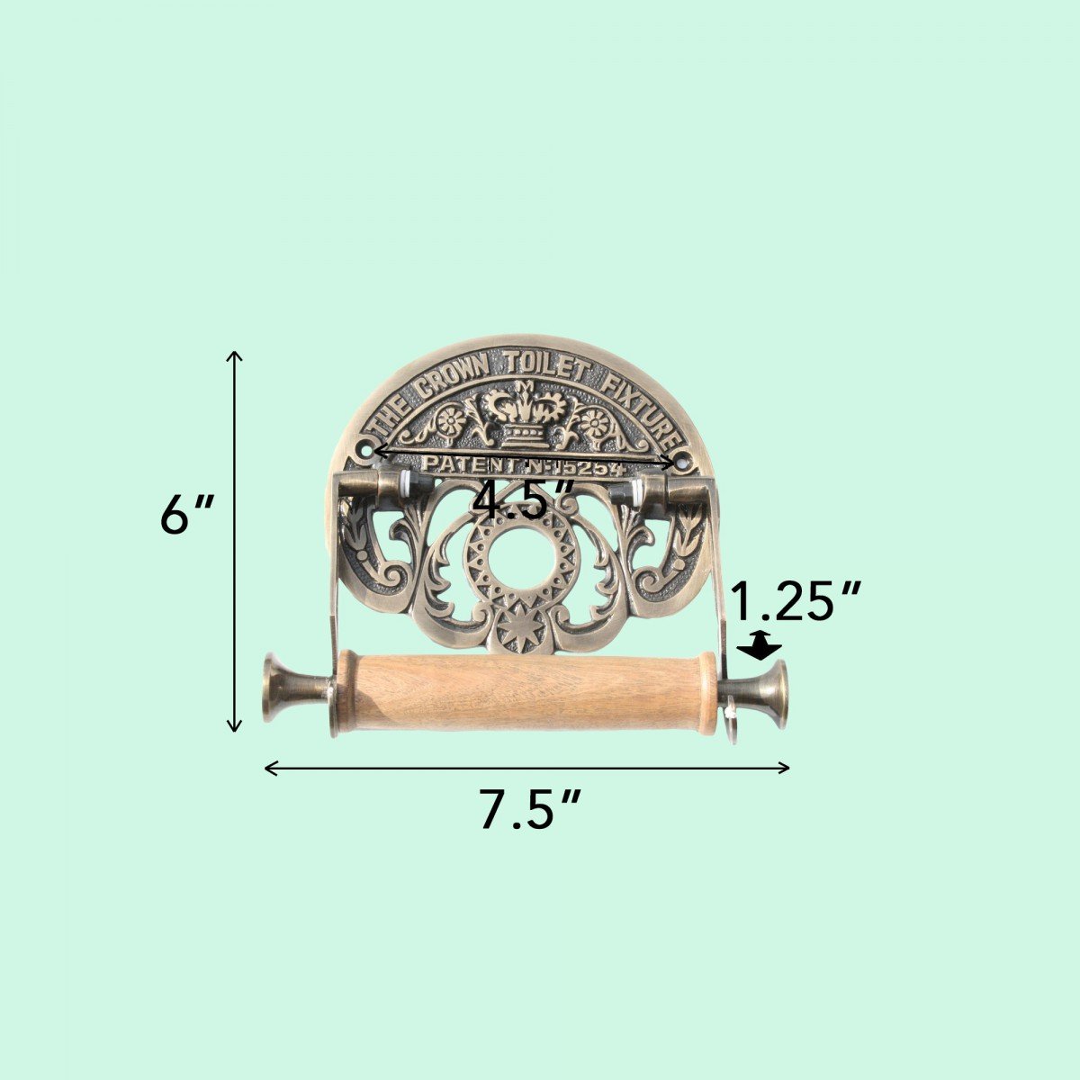Renovators Supply Wall Mount Brass Toilet Paper Holder Stand - 7.5 Inch Bathroom Tissue Roll Dispenser for Modern Homes & Luxury Hotels