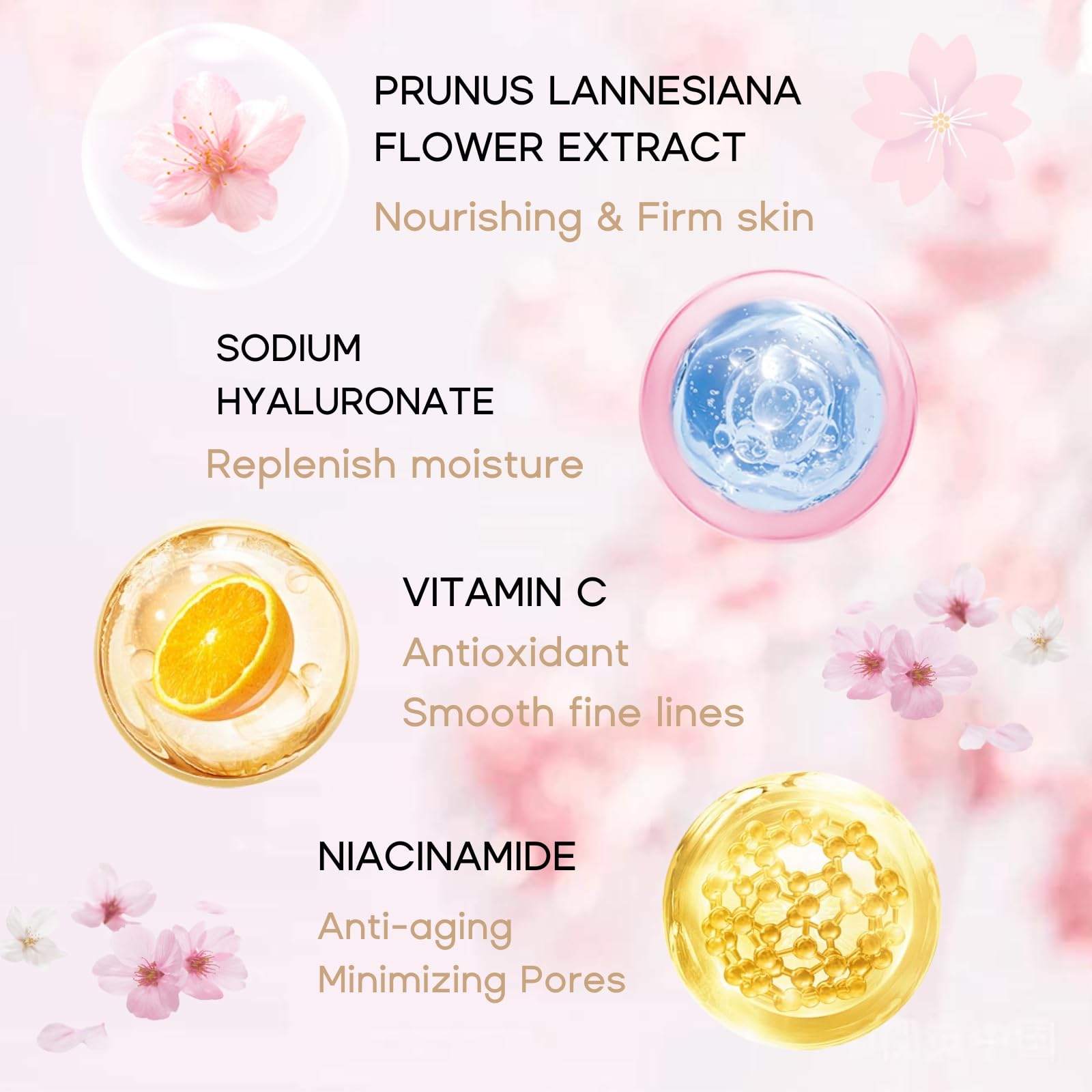 Japanese Sakura Skincare Set for Teens 10-12 - Cleanser, Serum, Eye Cream & Face Cream (6PCS) - Perfect Gift for Teen Girls & Gentle Skincare Routine - Ideal for Daily Use, Sleepovers & Birthday Presents