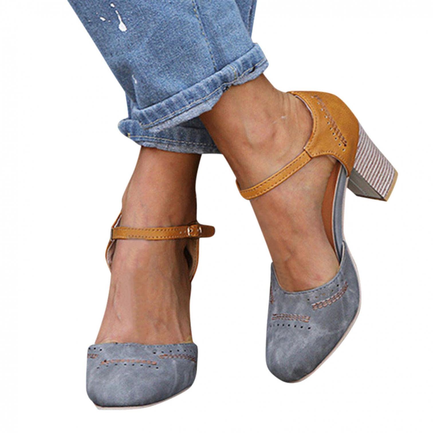 AIHOU Women's Dressy High Heel Sandals - Round Toe Hollow Out Pumps for Party, Wedding & Evening Wear - Fashionable Comfort Shoes for Women