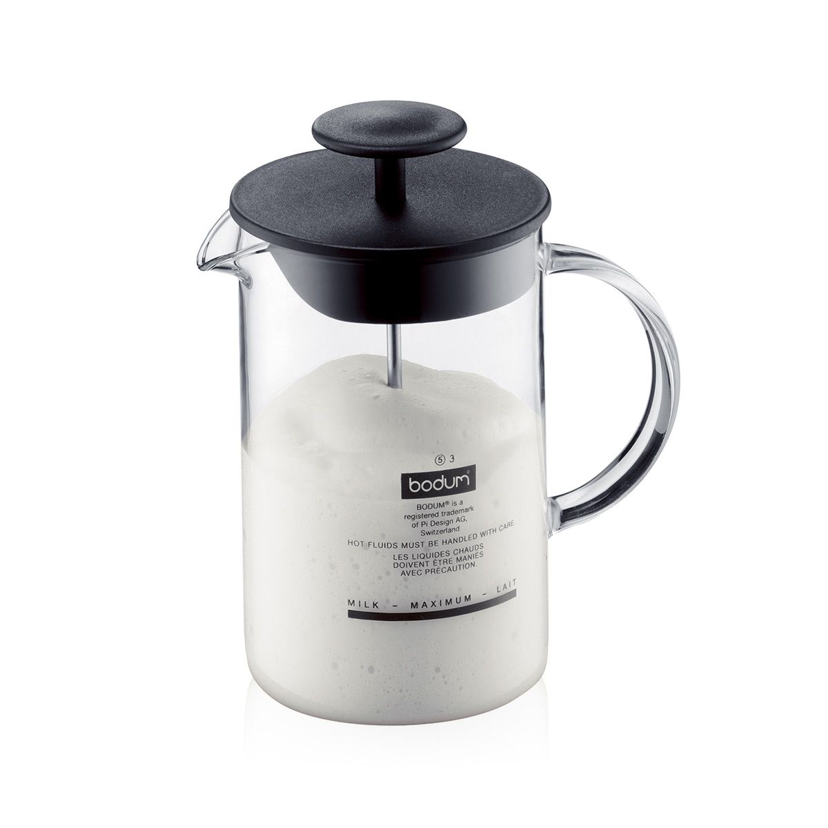 Bodum Latteo Milk Frother with Glass Handle - 8oz (0.25L) Electric Whisk for Frothing Milk - Perfect for Cappuccino, Latte & Hot Chocolate at Home