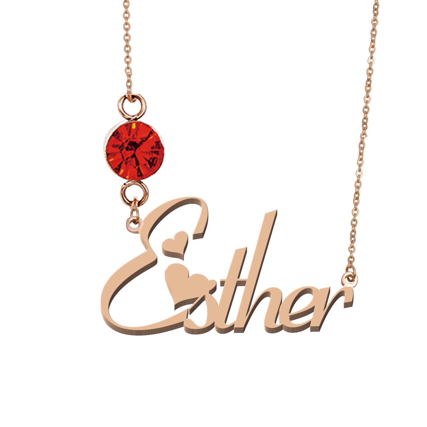 Personalized Name Necklace with Birthstone - Custom Engraved Jewelry Gift for Women, Mom, Wife - Perfect for Birthday, Anniversary, Valentine's Day & Special Occasions
