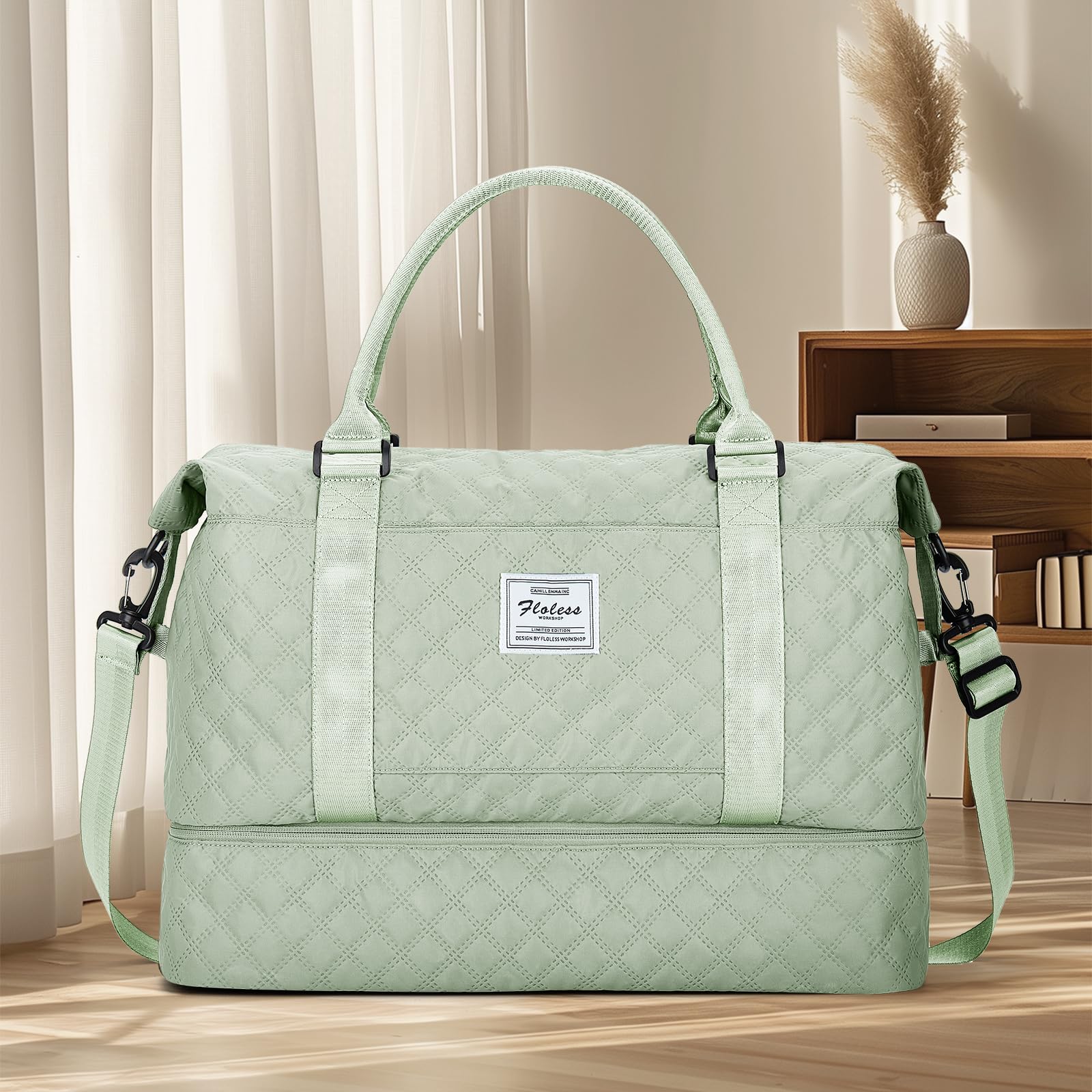 Best Travel Duffel Bag with Shoe Compartment - Women's Weekender Overnight Bag, Carry-On Personal Item Luggage for Gym, Business Trips & Weekend Getaways