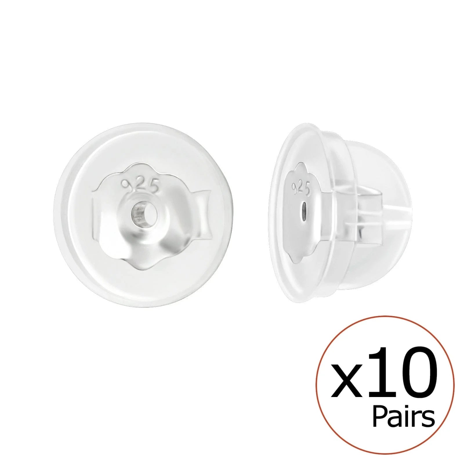 10 Pairs Silicone Coated Silver Butterfly Backs for Earrings - Hypoallergenic & Secure Earring Backs for Sensitive Ears, Perfect for Daily Wear, Parties & Special Occasions