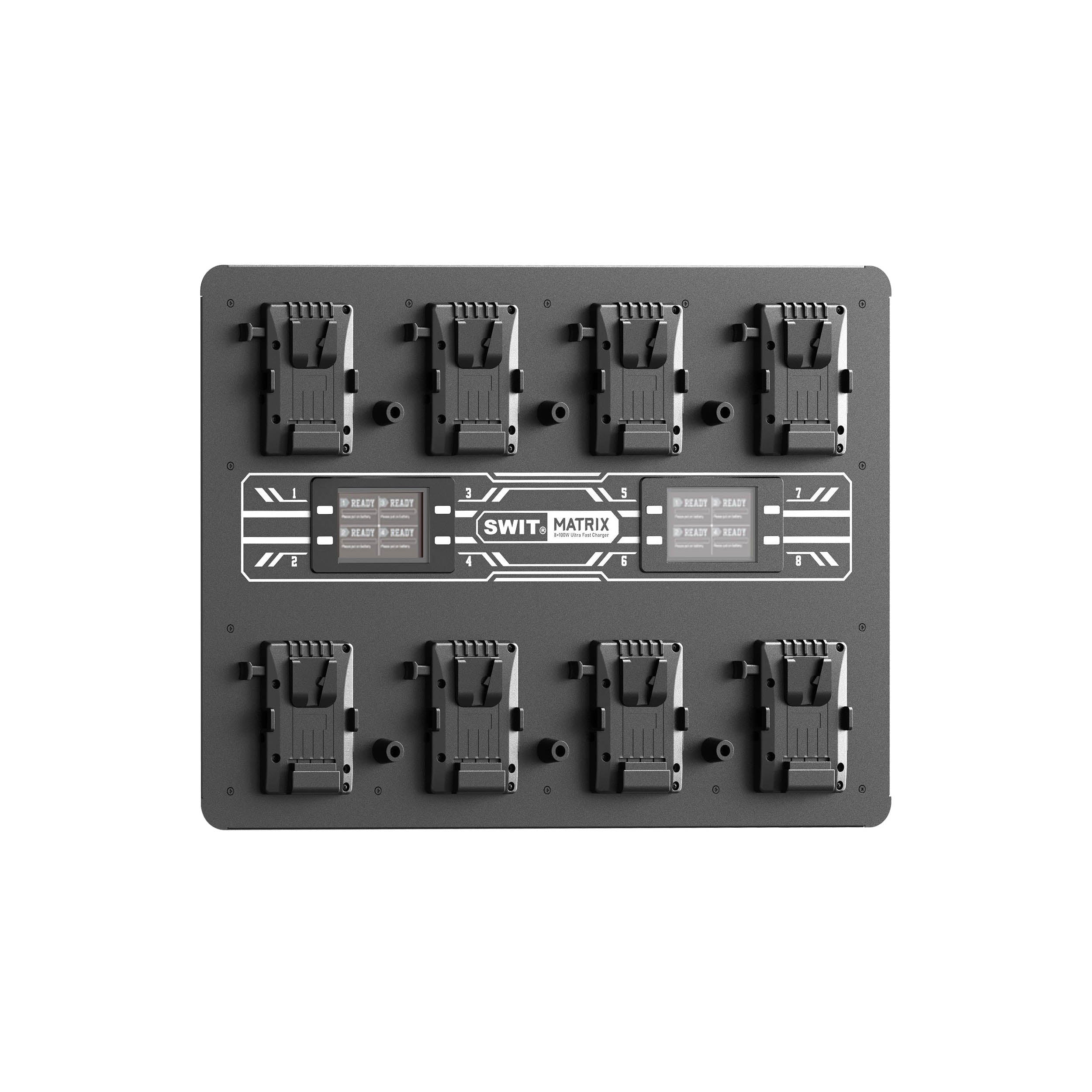 MATRIX S8 8×100W Ultra Fast V Mount Wall Charger - 800W Multi-Port USB C Charging Station for Laptops, Phones & Tablets - Perfect for Home, Office & Travel Use