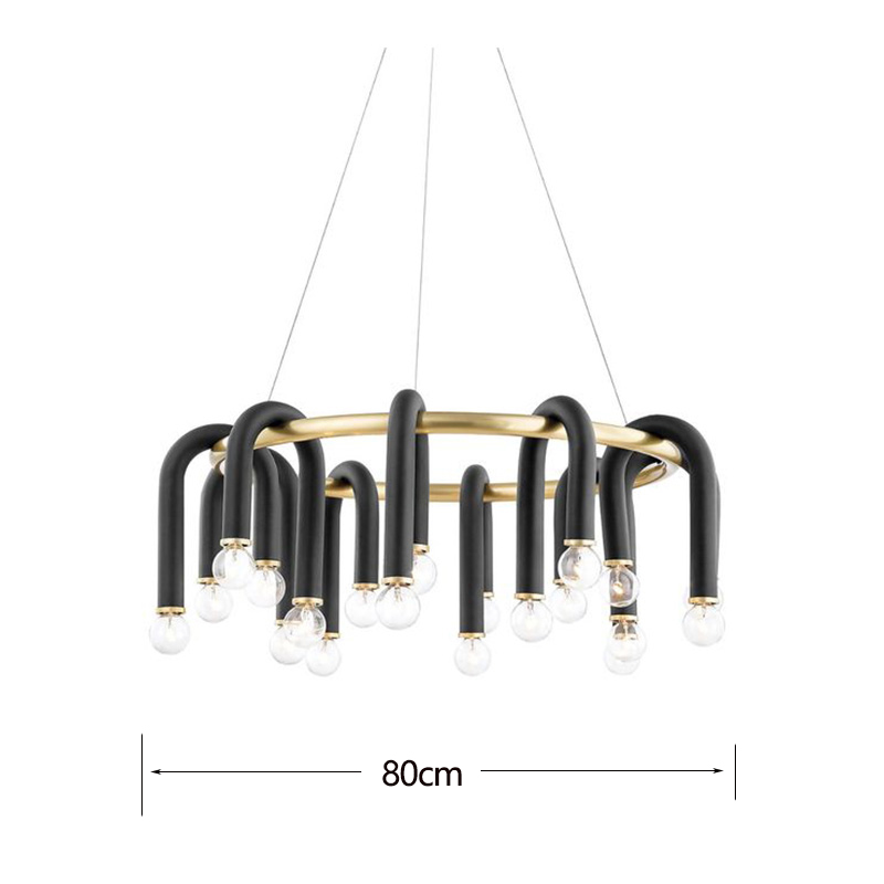 U-Shaped Tube Chandelier - Modern Exclusive Lighting Fixture for Dining Room, Living Room & Bedroom Decor