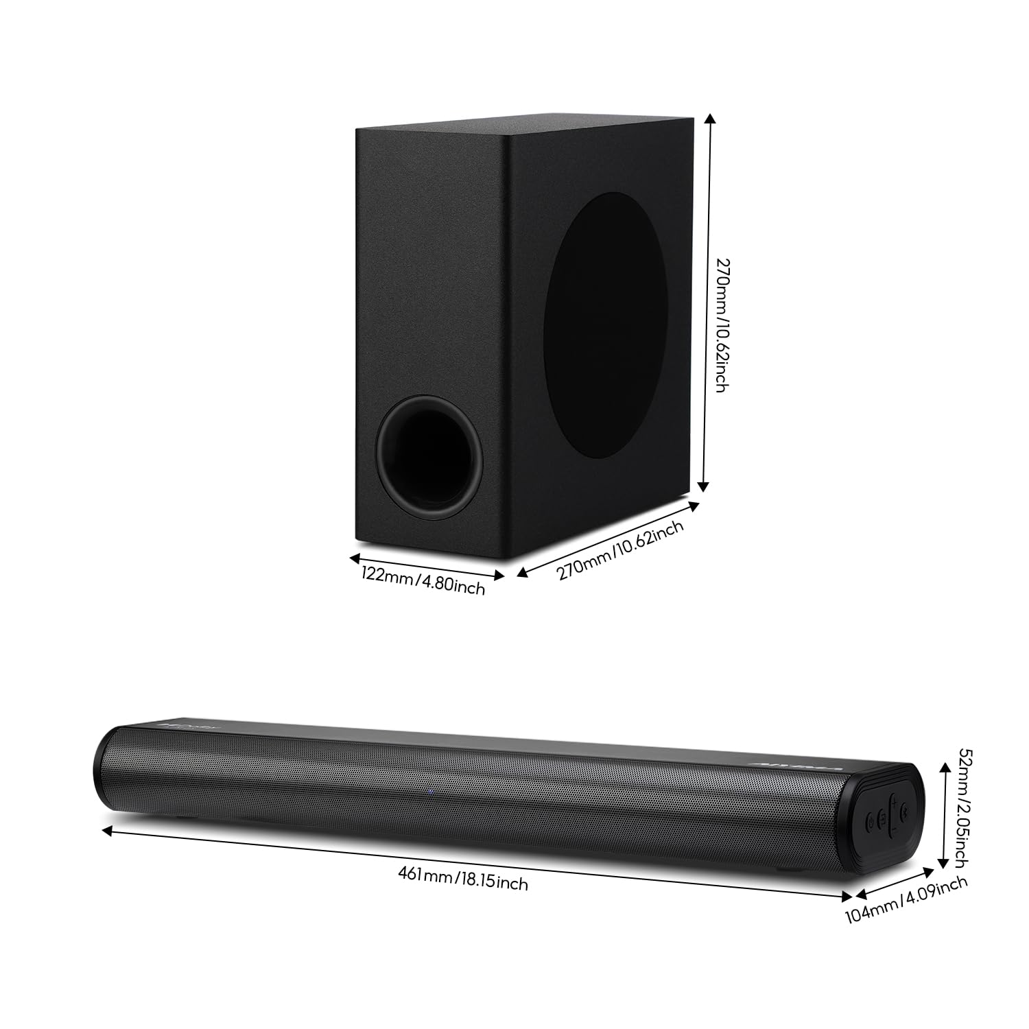 AIYIMA S07 2.1 Channel Soundbar with 5