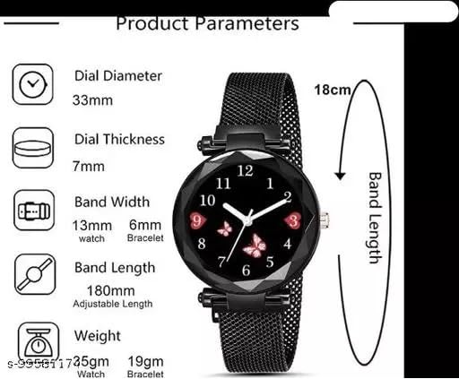 Classy Women's Black Metal Casual Analog Watches (SR-654) AT-6541 - Pack of 3 - Elegant Everyday & Office Wear Timepiece for Women