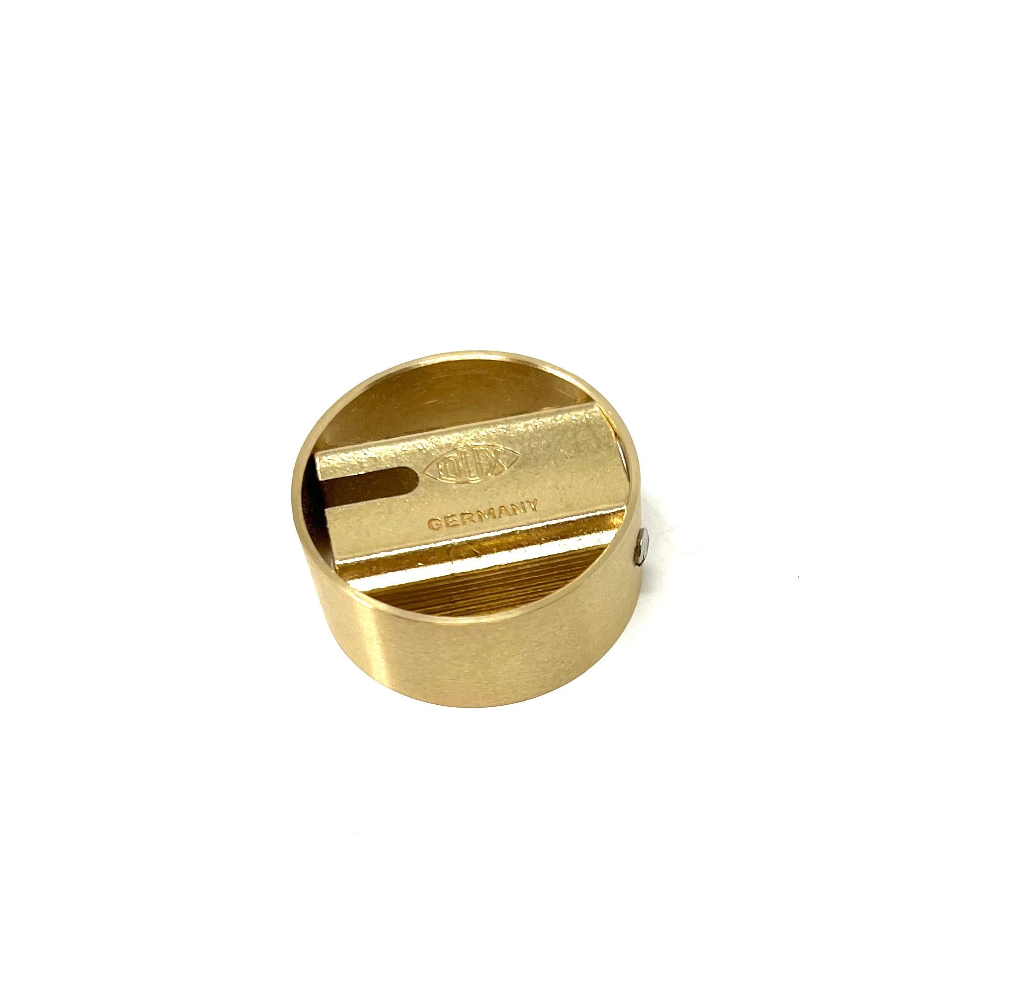 Premium DUX Brass Pencil Sharpener with Outer Ring - High-Quality Block Sharpener for Artists, Students & Office Use - Perfect for Sketching, Writing & Crafting