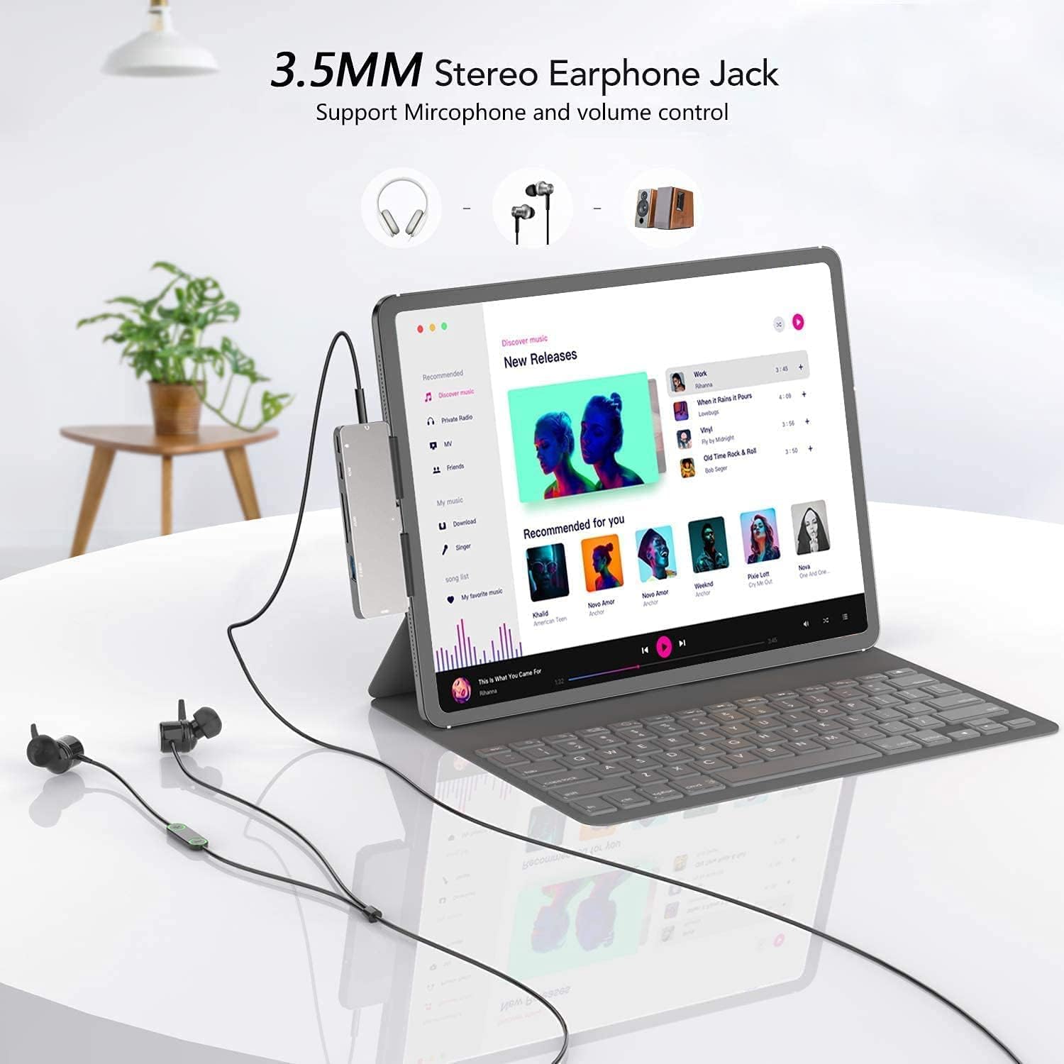 7-in-1 USB C Hub for iPad Pro M4/M2/M1 (13/11/12.9 inch) & iPad Air 5 - 4K 60Hz HDMI, USB 3.0, USB-C PD Charging, 3.5mm Audio, SD/Micro Card Reader | Portable Adapter for Work, Travel & Home Office