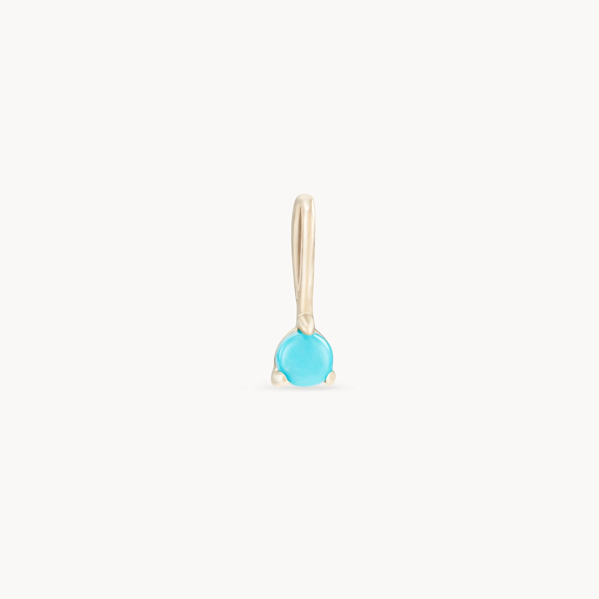 10K Yellow Gold December Birthstone Charm with Turquoise – Perfect for Necklaces, Bracelets & Jewelry Gifts