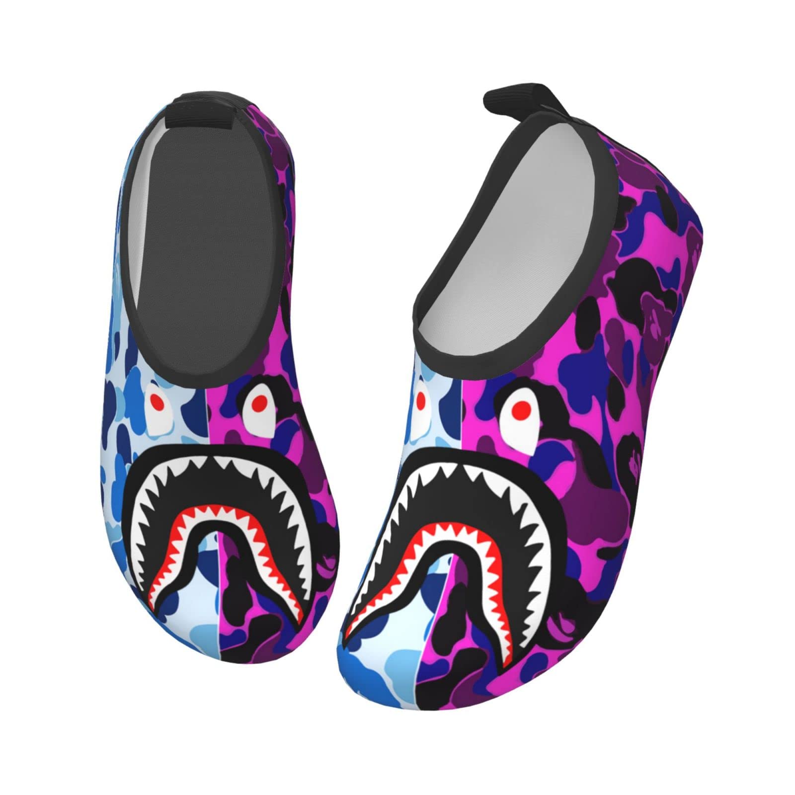 Best Kids Shark Teeth Water Shoes - Quick-Dry Aqua Socks for Boys & Girls | Barefoot Sport Shoes for Beach, Pool, Yoga & Exercise | Perfect for Swimming, Surfing & Outdoor Water Activities
