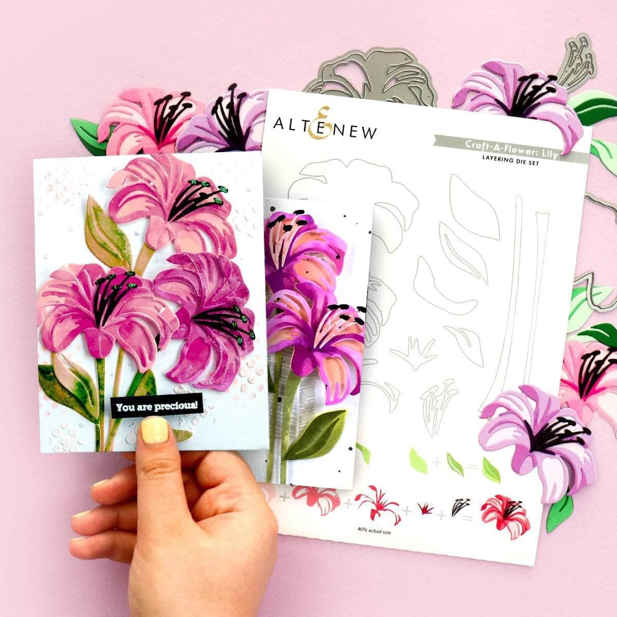 Lily Layering Die Set for Paper Flowers - DIY Scrapbooking & Card Making Supplies - Perfect for Handmade Greeting Cards, Wedding Invitations, and Home Decor