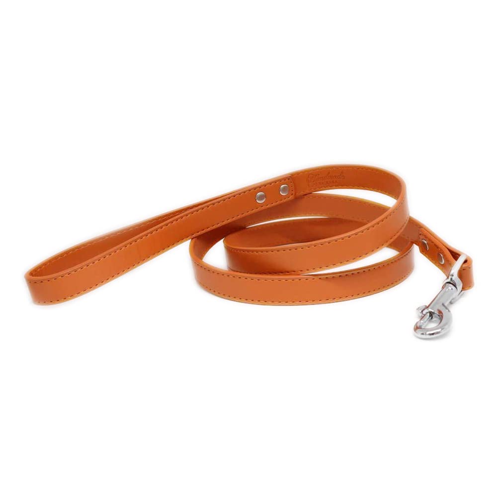 **Premium Apricot Orange Leather Dog Leash – Durable & Stylish Pet Accessory for Dog Lovers – Customizable Wedding & Outdoor Walking Leash**
