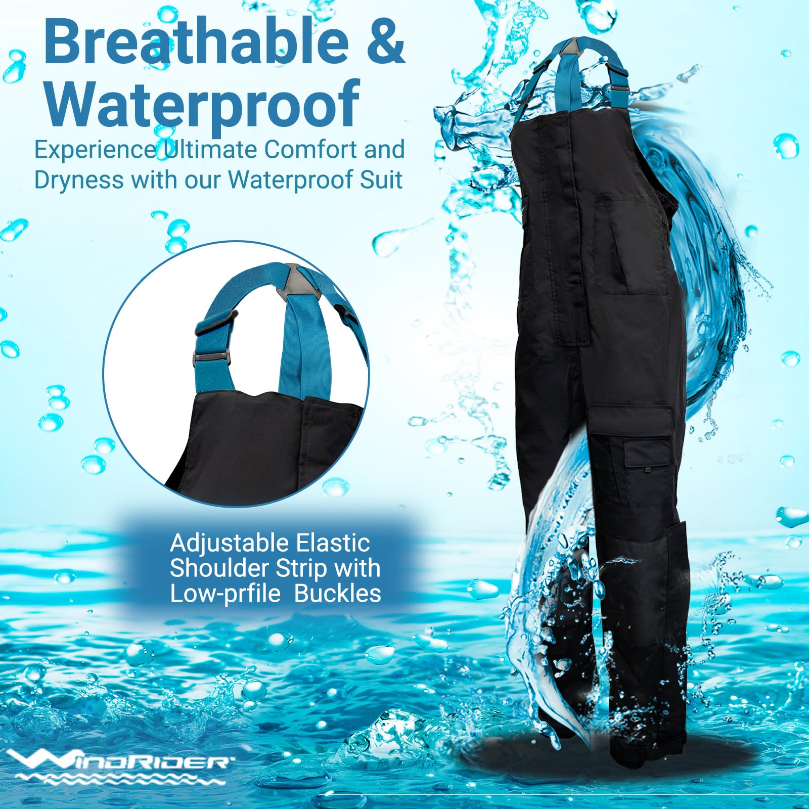 WindRider Women's Pro All-Weather Insulated Bib Overalls - Waterproof, Breathable Snow Pants with Cordura® Reinforced Knees & Multiple Pockets for Skiing, Snowboarding & Winter Work