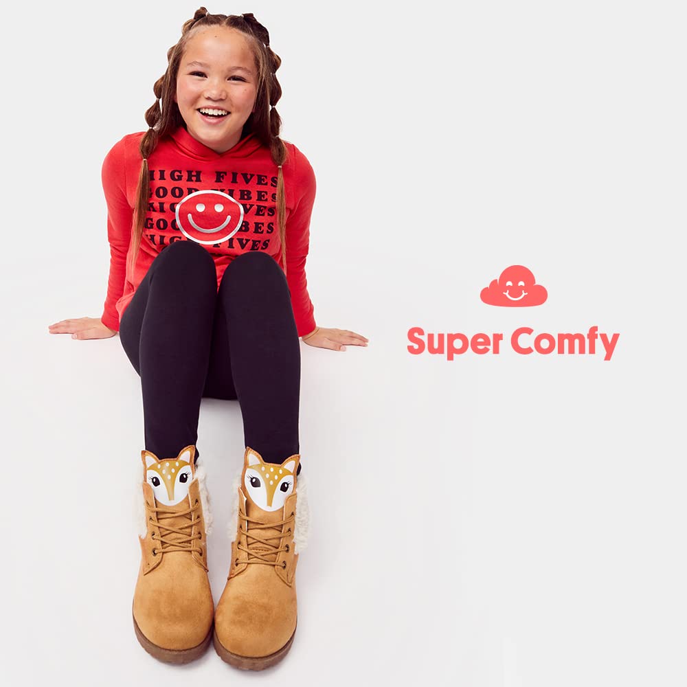 FabKids Girls Fashion Ankle Boots - Cute Combat Boots with Lace Up & Non-Slip Sole for Toddler, Little & Big Kids | Perfect for School, Playdates & Outdoor Adventures