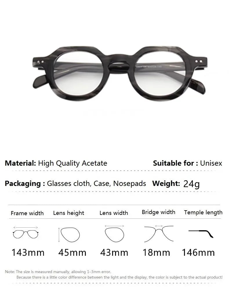 Stylish Aimee Unisex Full Rim Flat Top Oval Acetate Eyeglasses 10472 - Trendy Reading Glasses for Work & Fashion