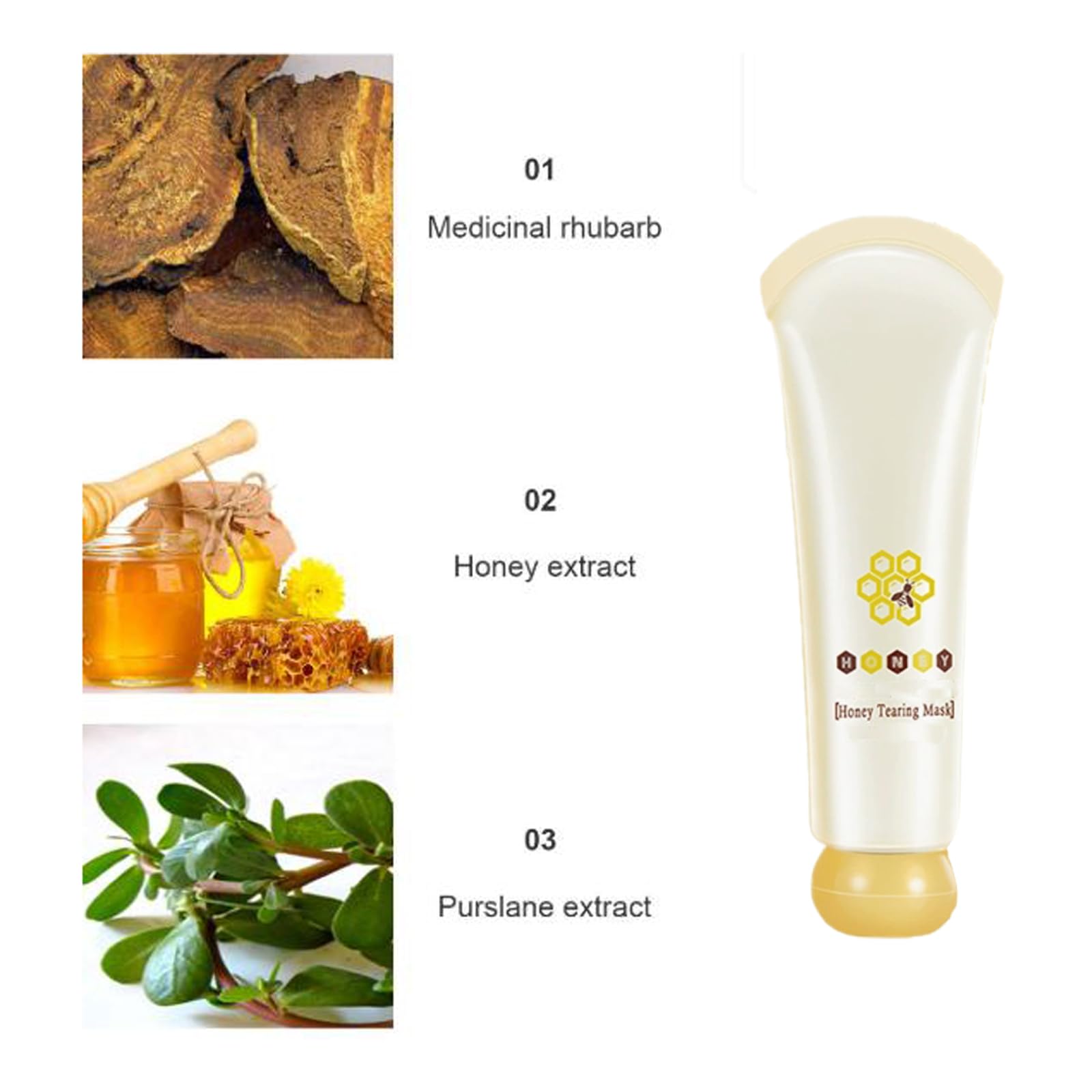 Organic Honey Peel Off Face Mask - Deep Cleansing & Exfoliating for Glowing Skin - Natural Ground Rice & Honey Glow Mask (3 Pack) - Perfect for Spa Day, Self-Care Routine & Acne Treatment