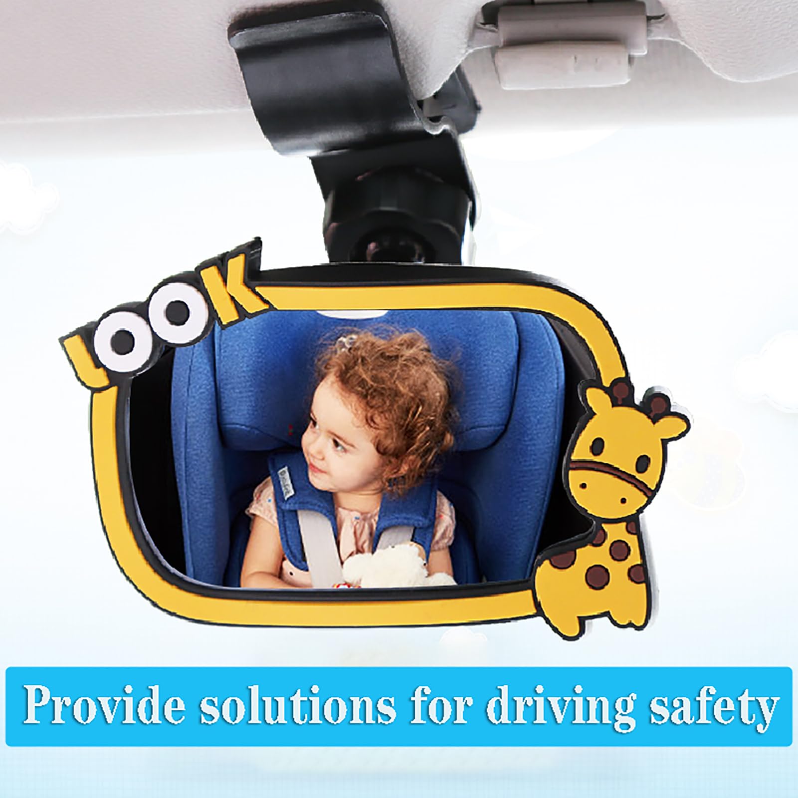 Yuentoen Shatterproof Baby Car Mirror - 360° Adjustable for Rear Facing Seats & Safe Travel