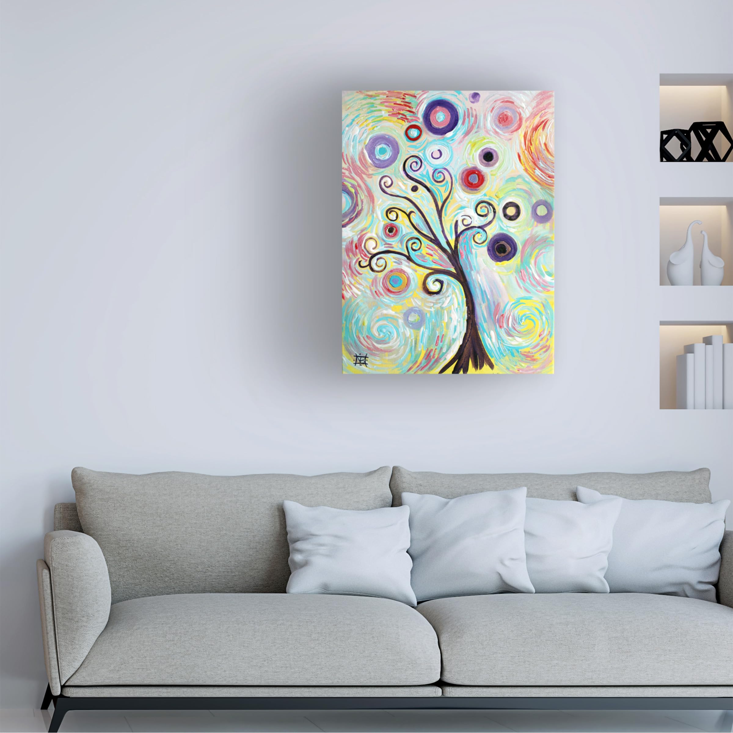 Natasha Wescoat 'Sonet of The Sky' Canvas Wall Art - 35x47 Inches Handmade Painting for Living Room, Bedroom & Office Decor - Modern Abstract Artwork Perfect for Home & Office Spaces