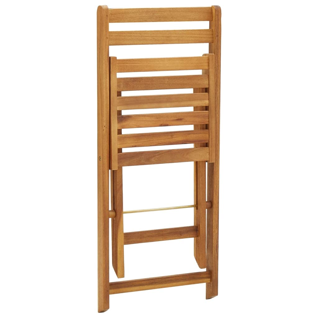 CHARMMA 3-Piece Folding Bistro Set with Cushions - Solid Acacia Wood Patio Furniture for Outdoor Dining, Garden, Balcony & Small Spaces