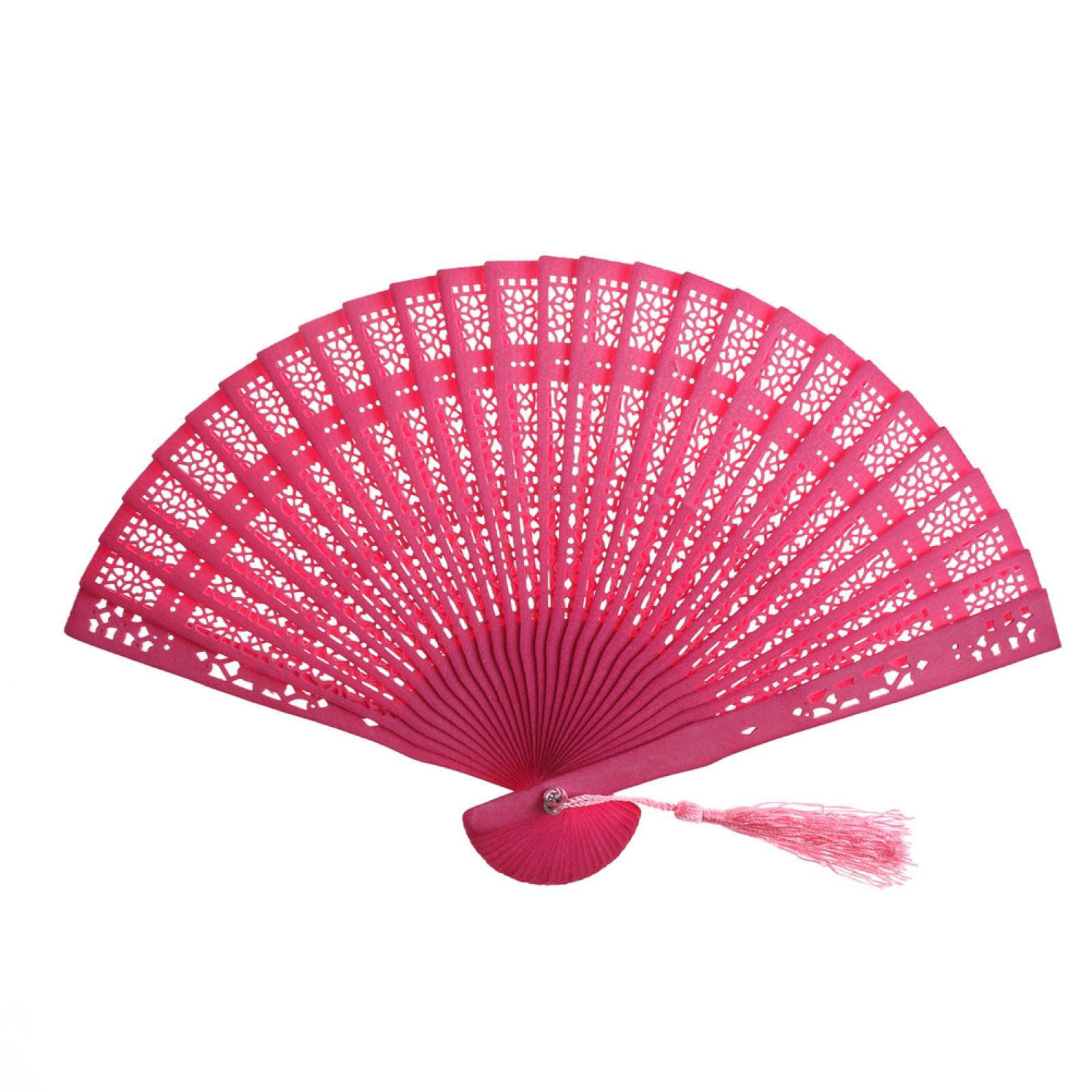 Premium Sandalwood Handheld Folding Fan - Vintage Carved Bamboo Wedding Fan with Hollow Antique Design, Portable Fashion Accessory for Women | Perfect for Weddings, Parties, Home Decor & Cultural Events