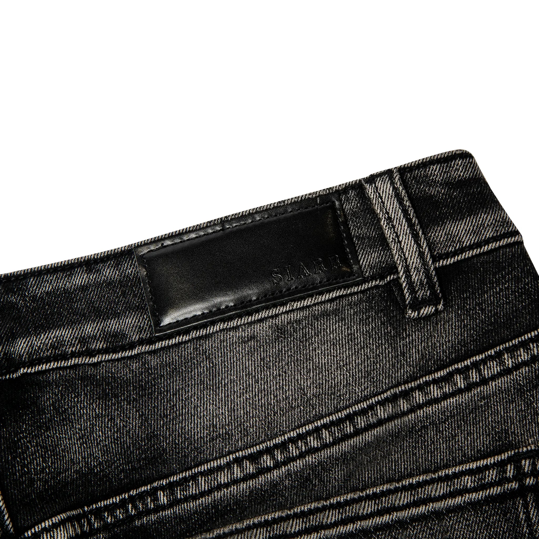 SIARR High Waist Flared Jeans for Women - Dark Grey Distressed Denim Pants, Comfortable Stretch Bootcut Jeans for Casual Wear & Night Out