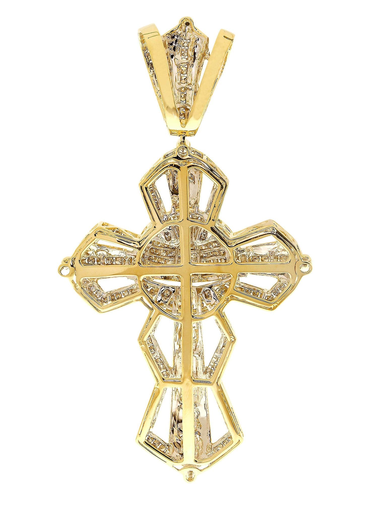3.57 Carat Diamond Cross Pendant Necklace - 31.49 Grams Solid Gold Religious Jewelry for Women - Perfect for Church, Baptism, Weddings & Special Occasions