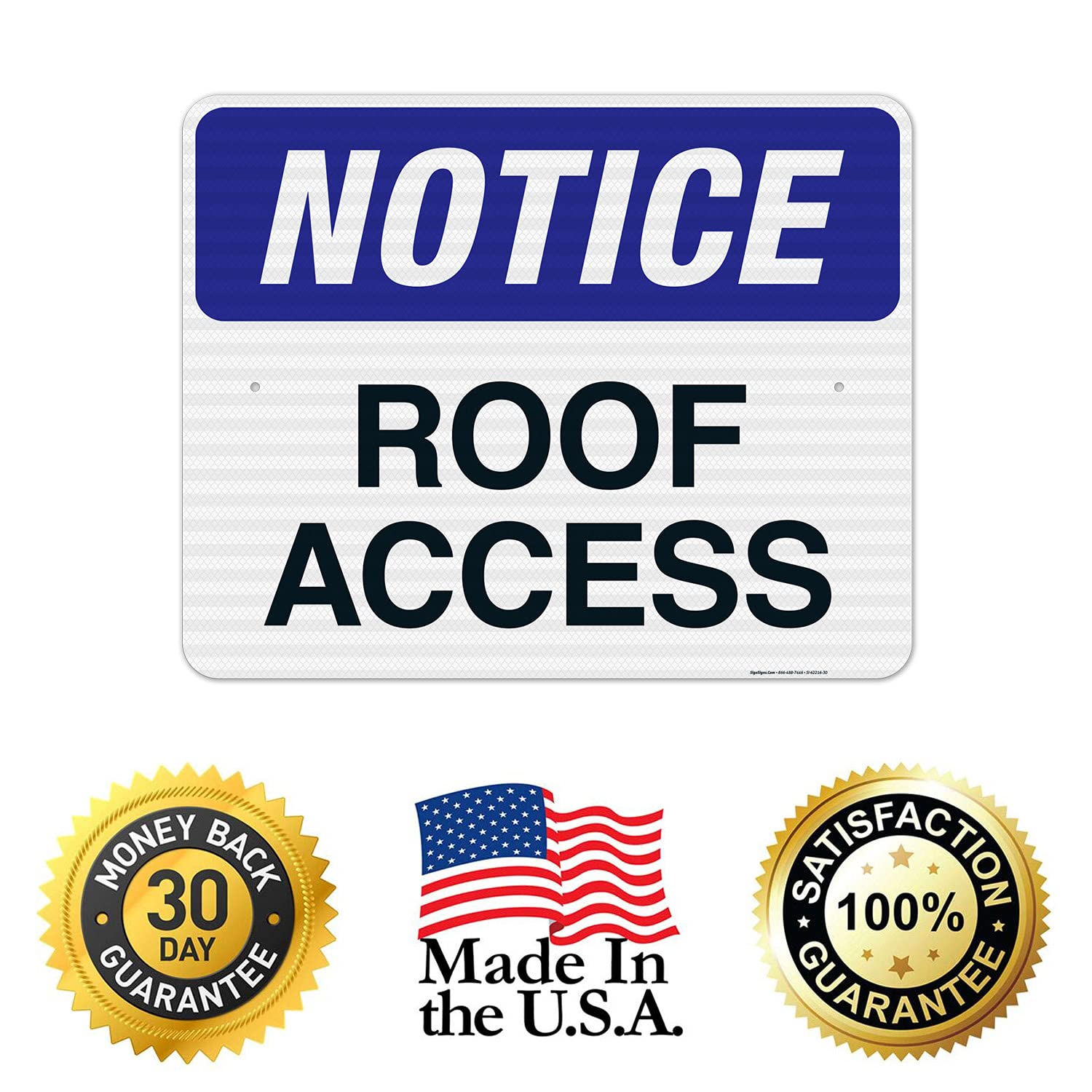 24x30 Inches 3M EGP Reflective Aluminum Roof Access Sign - .080 Thick, Fade Resistant, Made in USA - Perfect for Construction Sites, Warehouses & Industrial Safety Marking