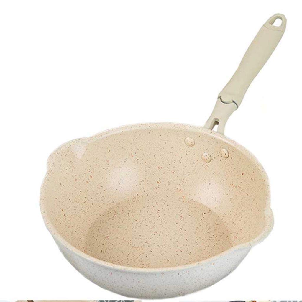 20cm Maifan Stone Non-Stick Frying Pan - Aluminum Japanese Wok for Healthy Cooking - Perfect for Stir Fry, Breakfast & Home Kitchen Use