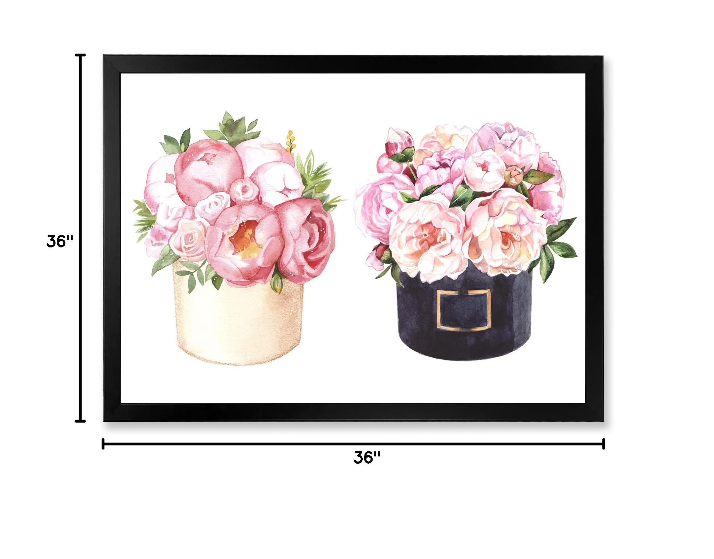 Farmhouse Floral Wall Art - DesignQ Flower Box with Peonies & Roses Canvas Print | Perfect for Living Room, Bedroom & Home Decor