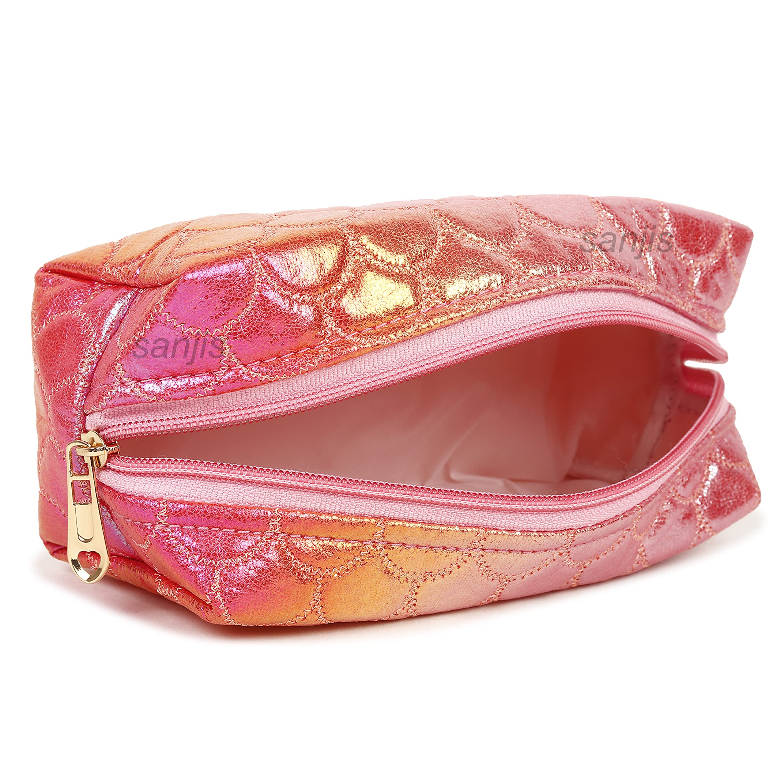 Elegant Pink Fish Design Cosmetic Pouch - Small Makeup Bag for Women, Perfect Gift for Travel, Parties & Daily Use - Sanjis Enterprise Beauty Organizer