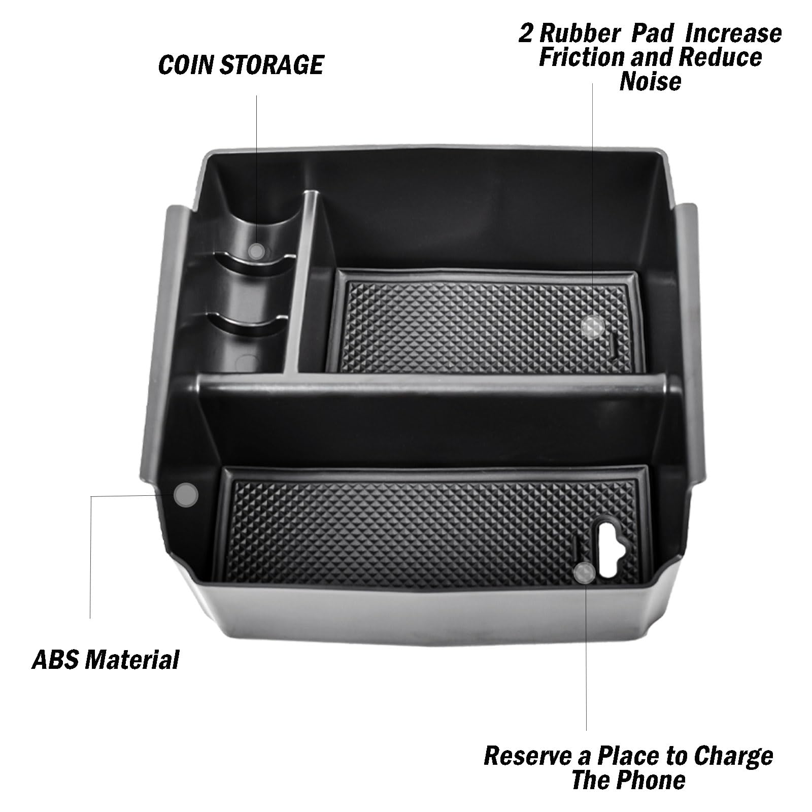 TACOBRO Auto Gear Shift Storage Box Organizer Tray - Center Console Organizer & Hanging Storage Box for 2011-2018 Jeep Wrangler JK JKU - Perfect for Road Trips, Camping & Off-Road Adventures