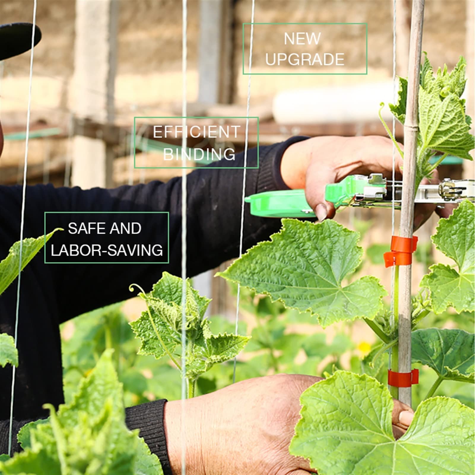 **Garden Plant Tying Machine - Automatic Plant Tape Tool for Vegetables, Grapes, Tomatoes, Cucumbers & Peppers | Durable Stapler for Vine Support & Plant Training | Perfect for Home Gardens, Greenhouses & Farms (Includes 1 Box Staples)**