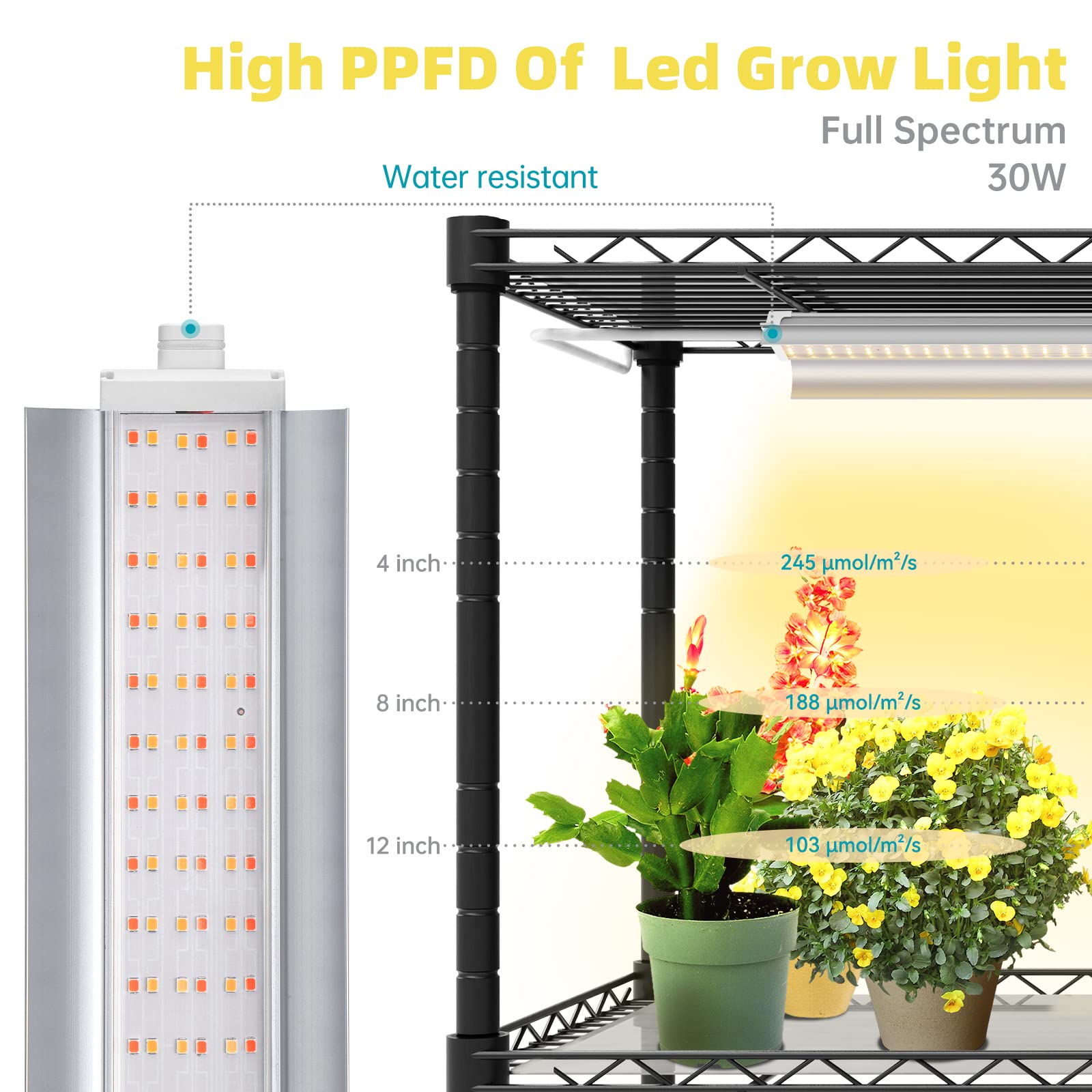 6 Tier Plant Stand with 150W LED Grow Light - Indoor Greenhouse Shelf with Thermometer & Cover, Perfect for Seed Starting & Plant Growth (29.5