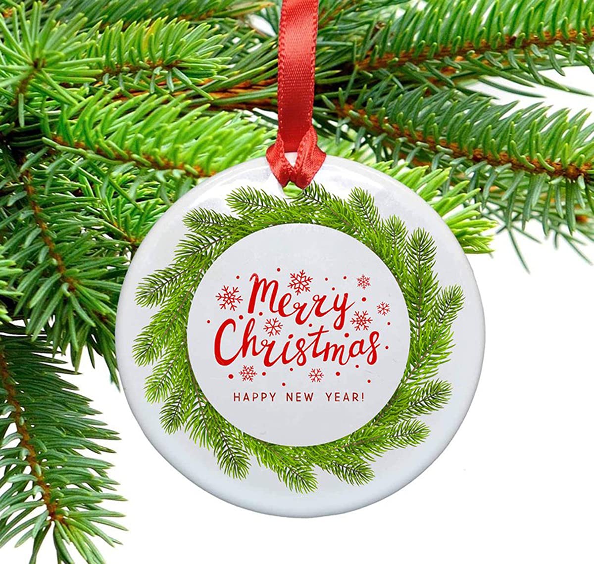 Personalized Christmas Ornament with Flowers - Custom Dog-Themed Holiday Decor for Home, Tree & Fireplace - Festive Hanging Decoration for Christmas Gifts & Party Decorations