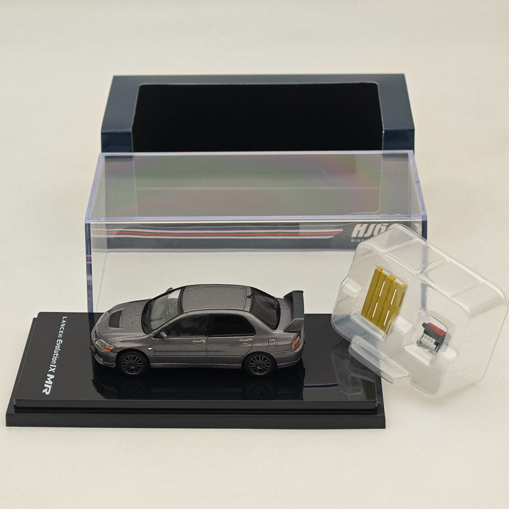 1/64 Scale Mitsubishi Lancer GSR Evolution IX MR Diecast Car Model - Gray Collectible Toy (HJ647054MP) | Perfect for Car Enthusiasts, Display Collections & Racing Game Fans