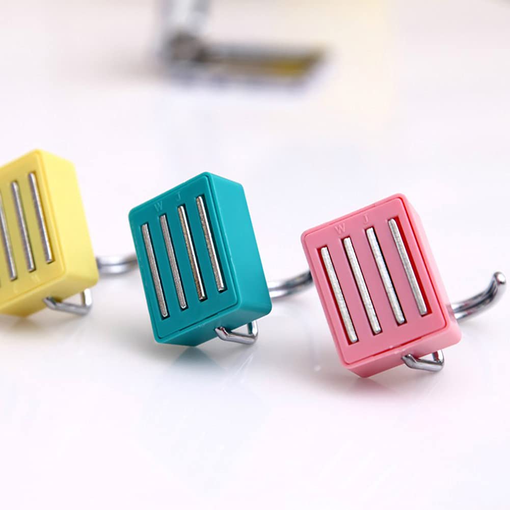 DDJYP Creative Super Strong Magnetic Hooks - 4 Pack Colorful Heavy Duty Magnetic Hooks for Kitchen, Garage, Office & Home Organization