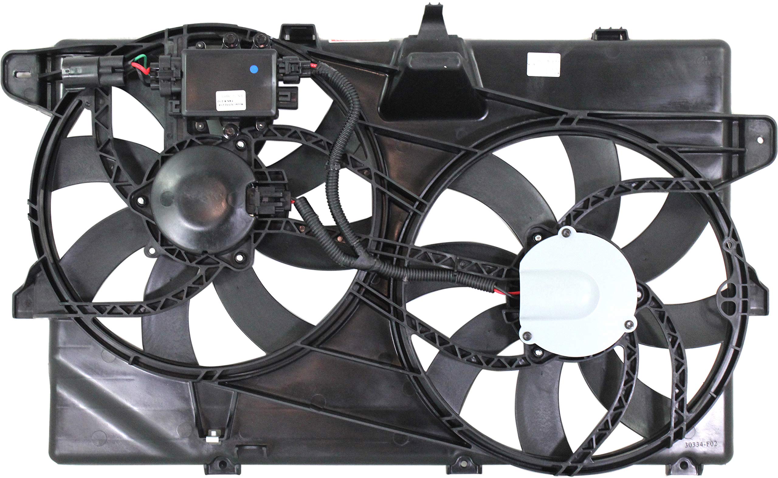 Evan Fischer Radiator Cooling Fan Assembly Compatible with 2007-2015 Ford Edge & Lincoln MKX - Dual Fan with Control Module - Perfect for Engine Cooling & Overheating Prevention
