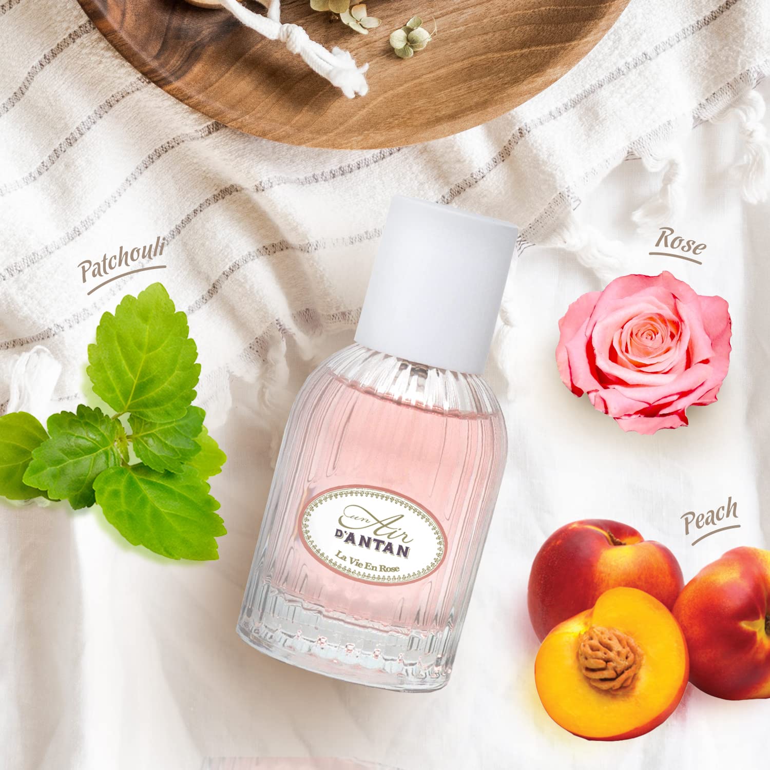 Un Air d'Antan Rose - Premium French Eau de Parfum Travel Size (0.34oz) - Floral Rose Scented Perfume for Women - Luxury Gift Set for Her - Perfect for Travel, Date Nights & Special Occasions