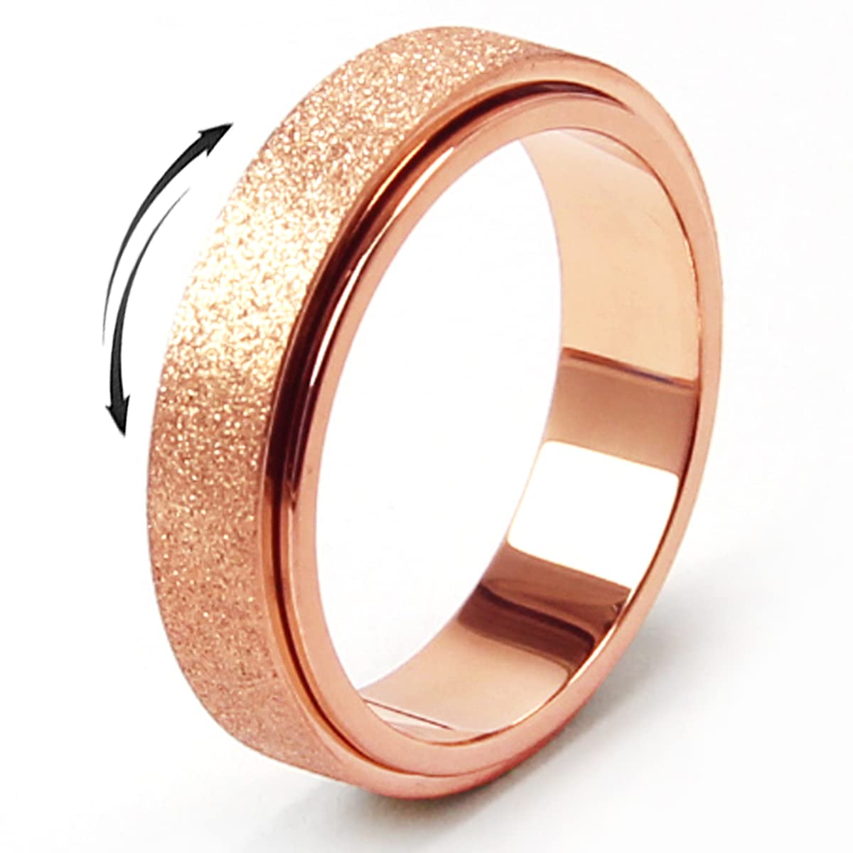 MHWTTY Fidget Spinner Ring for Anxiety Relief - Stress Reducing Spinner Ring for Women, Men & Kids | Rose Gold Anxiety Toys for ADHD, OCD & Focus | Perfect for Office, School & Travel
