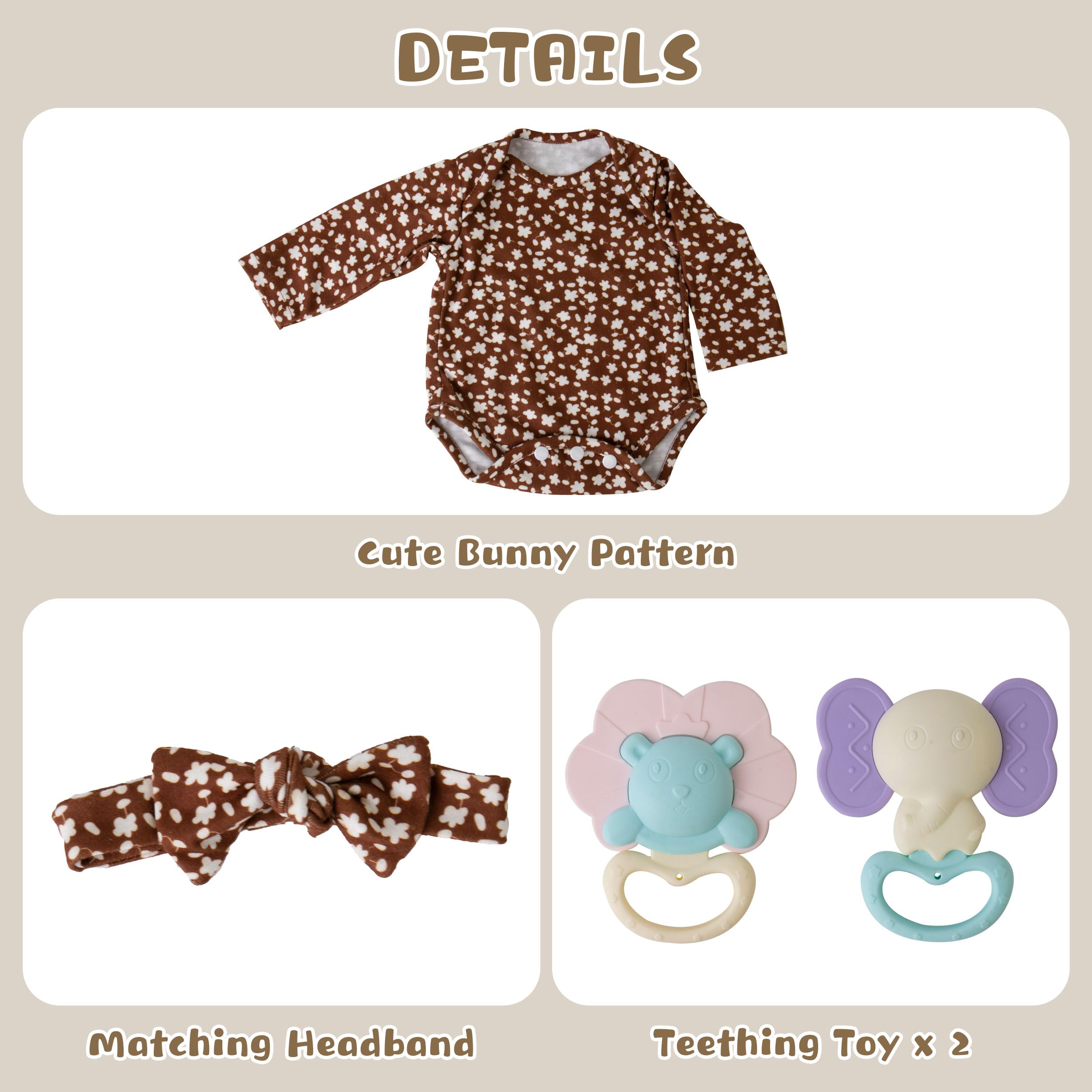 Reborn Baby Doll Clothes for Girls - Cute Fashion Outfit & Accessories Set (17-22 Inches) - Perfect for Newborn Baby Dolls, Role Play & Collectible Display