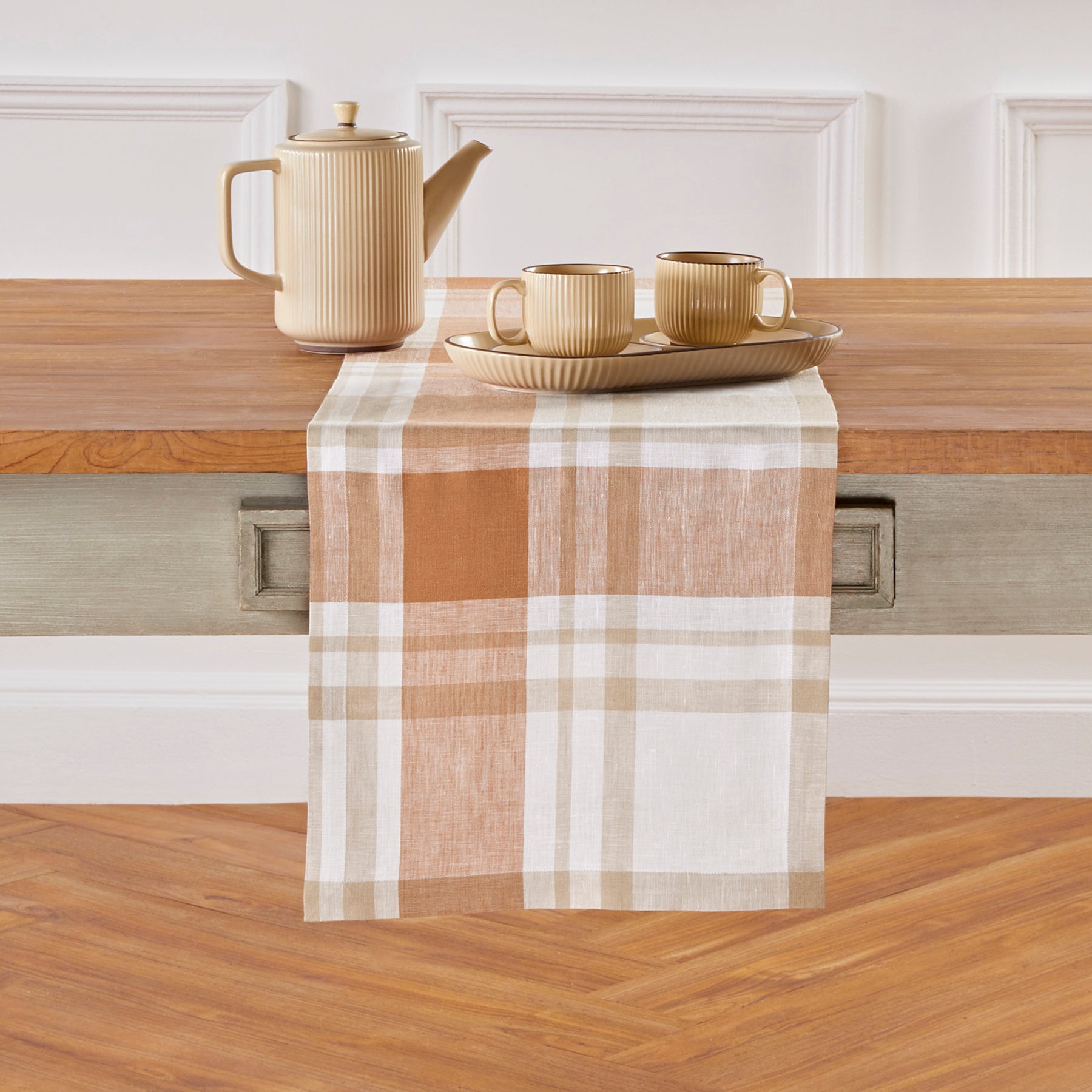Fall Harvest Plaid Table Runner - Autumn Thanksgiving & Holiday Dining Decor for Farmhouse & Rustic Home Decor