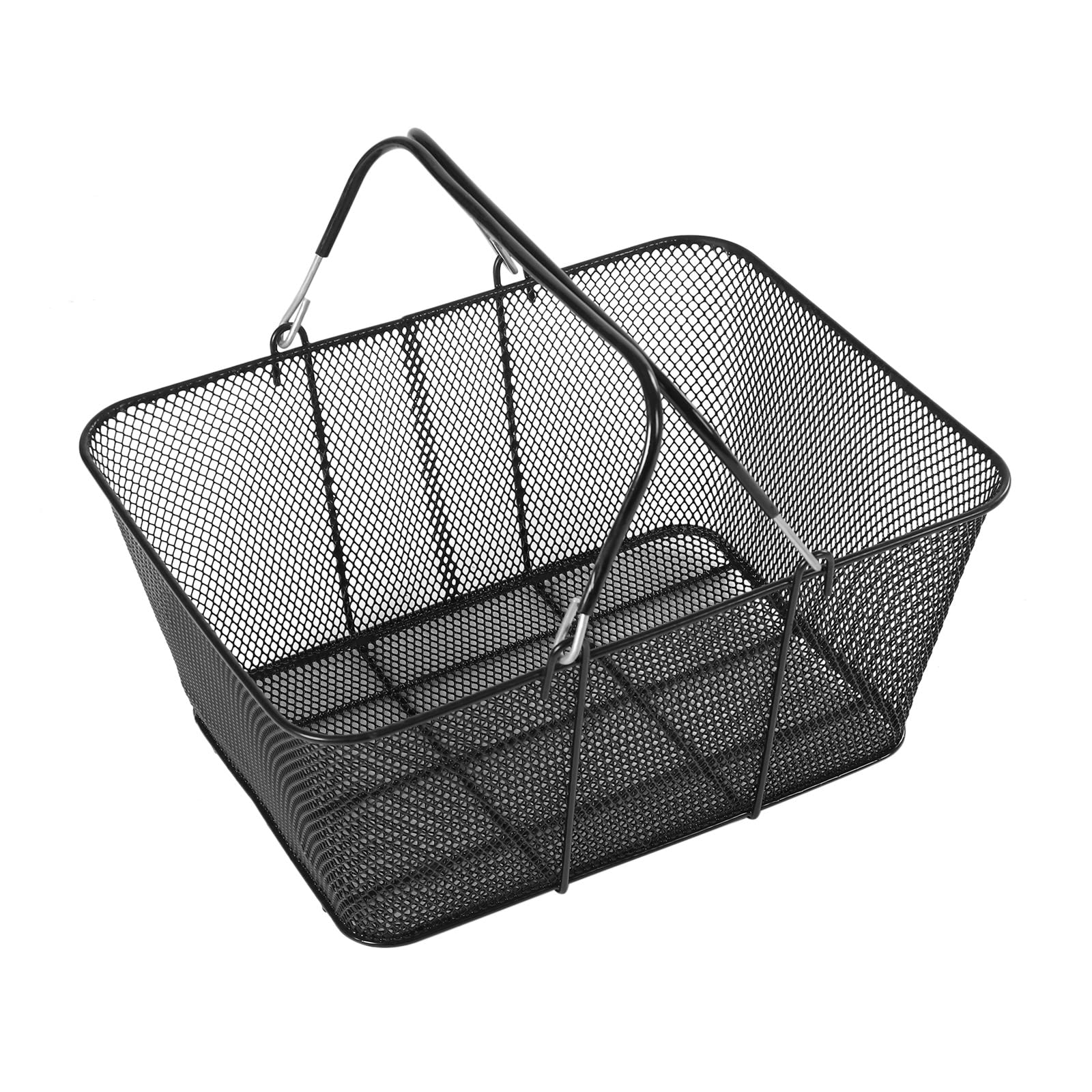 12-Pack Black 5-Gallon Durable Metal Shopping Baskets with Handles - Portable Wire Grocery Baskets for Supermarkets, Retail Stores & Home Use - Perfect for Shopping, Pantry Organization & Farmers Market Trips