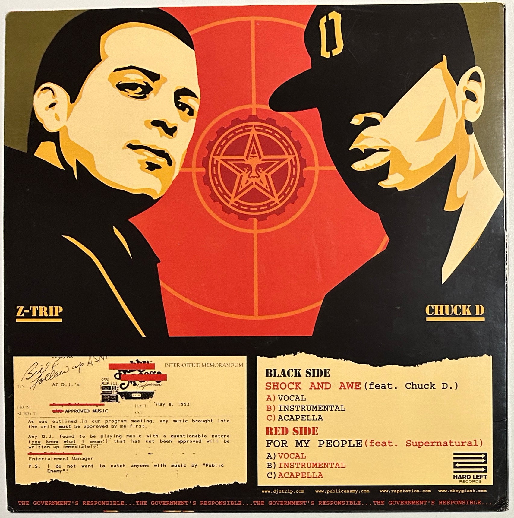 Shepard Fairey Z Trip Shock and Awe Vinyl Record - Limited Edition Street Art Music Collectible for Home Decor & Music Enthusiasts