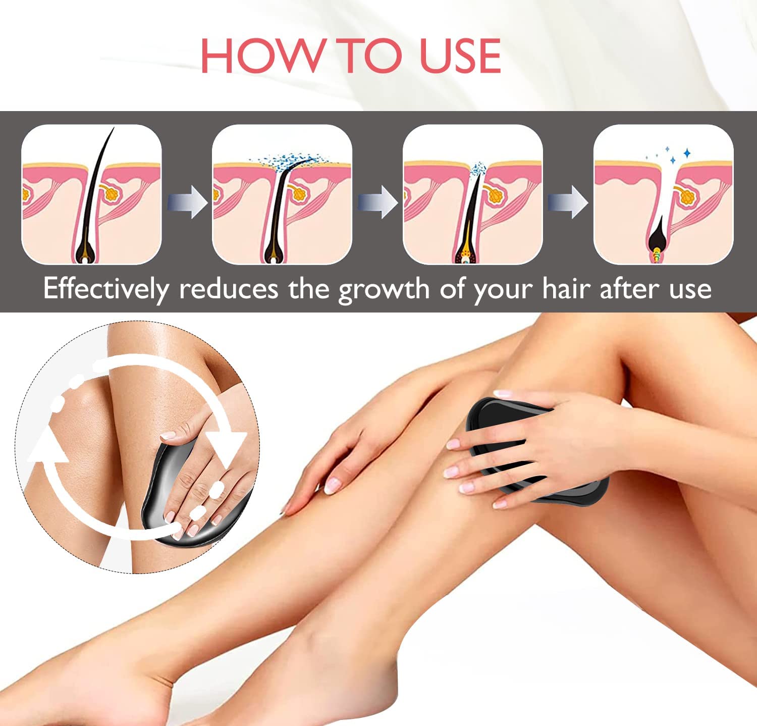 ISIRONA® Reusable Crystal Hair Remover for Women & Men - Painless Exfoliation & Hair Removal Tool for Arms, Legs, Bikini Line | At-Home Spa Treatment & Smooth Skin Care (Pack of 1)