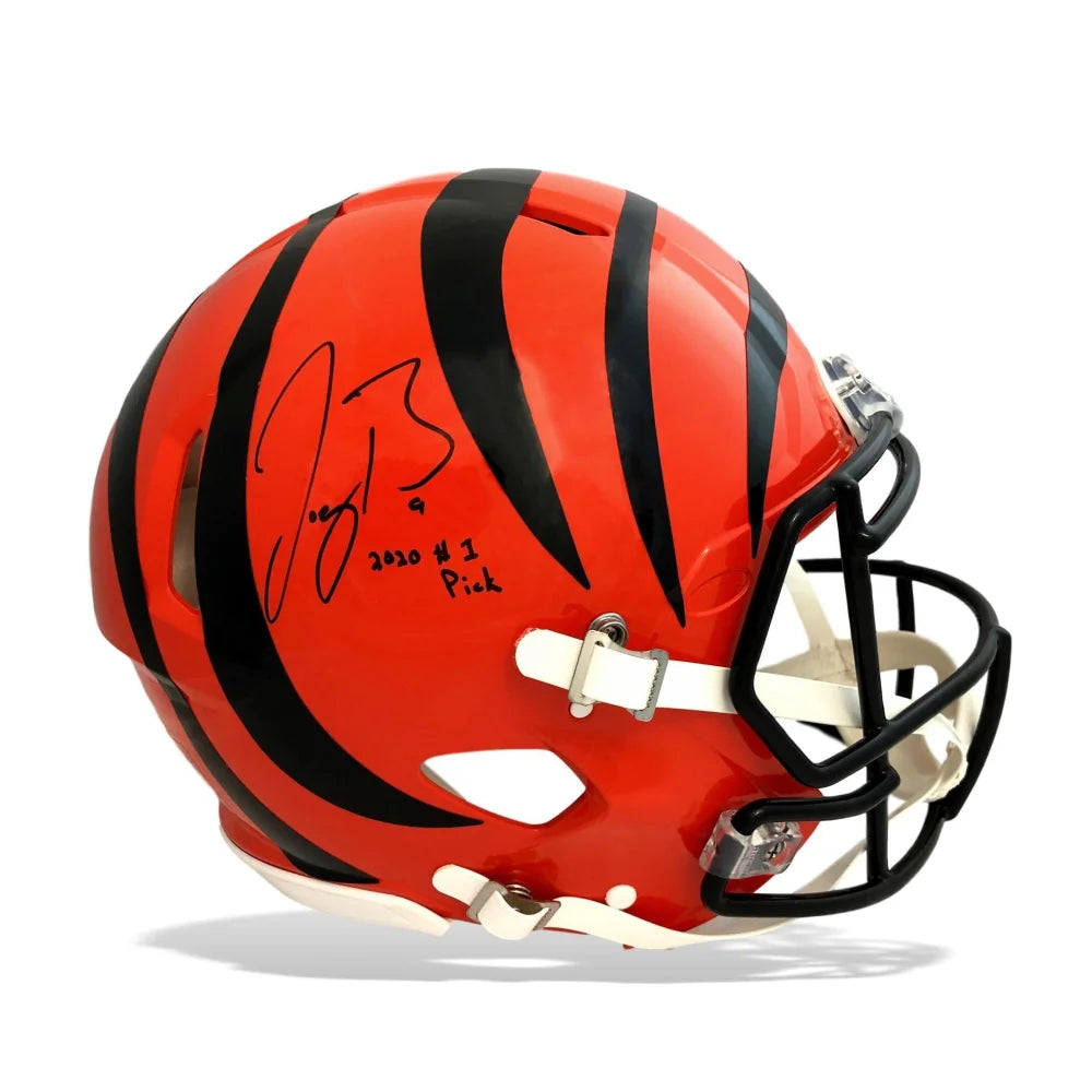 Joe Burrow Signed Authentic Cincinnati Bengals 2020 #1 Draft Pick Football Helmet with COA - Perfect for NFL Collectors, Sports Memorabilia Displays & Bengals Fans Gifts