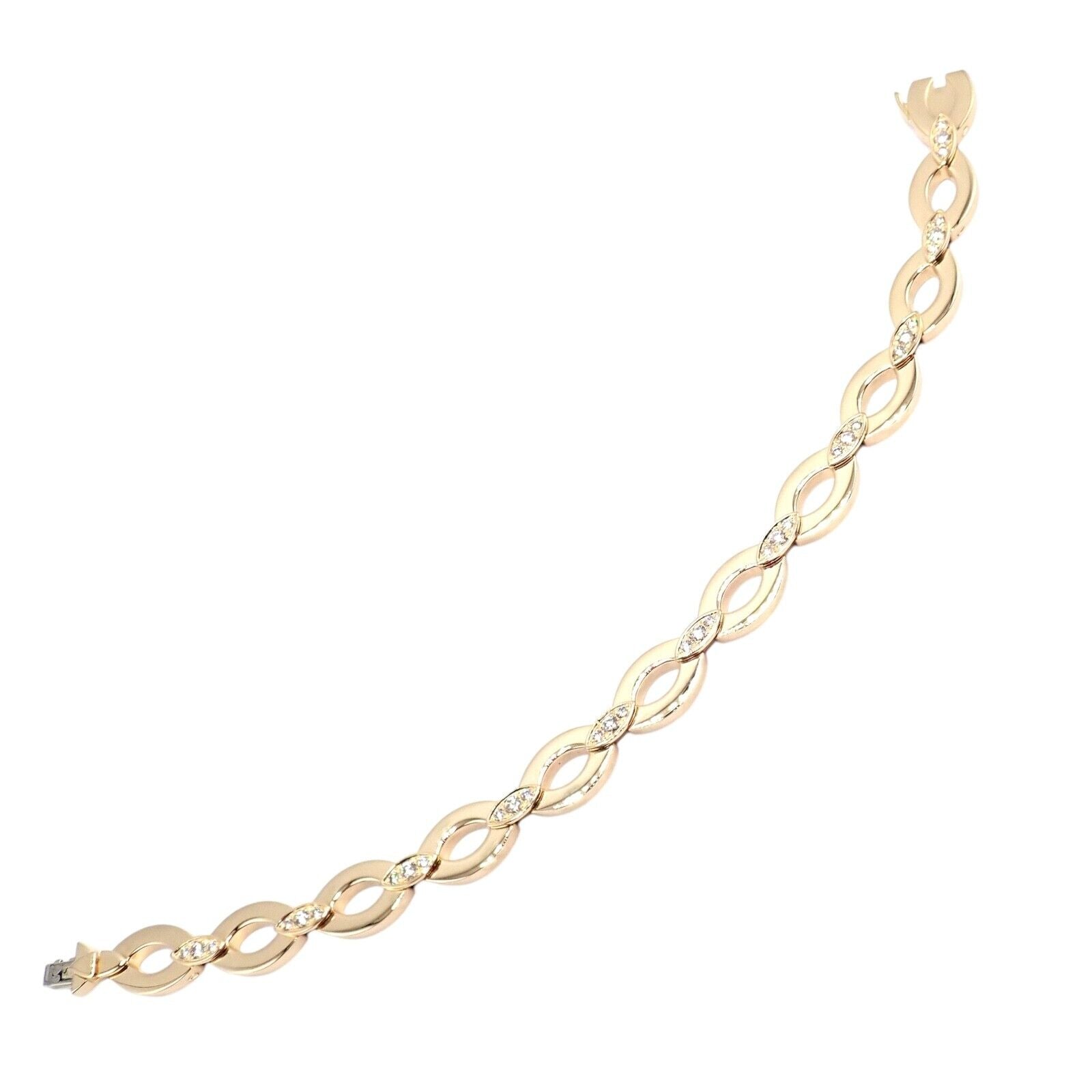 Authentic Cartier 18K Yellow Gold Diamond Diadea Link Bracelet & Earrings Set for Women - Luxury Jewelry Gift for Anniversary, Wedding & Special Occasions